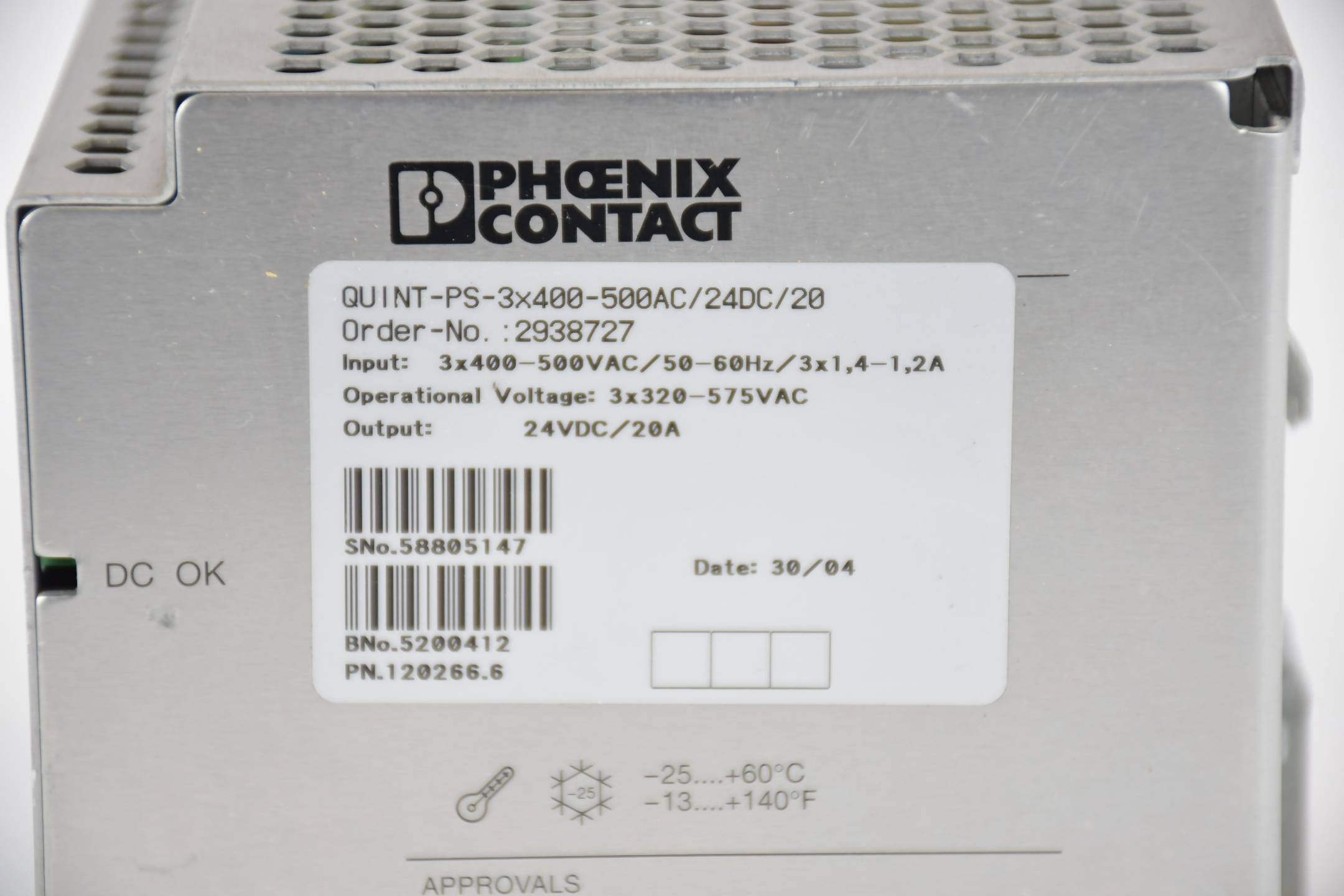 Phoenix Contact Stromversorgung QUINT-PS-3x400-500AC/24DC/20 ( 2938727 )