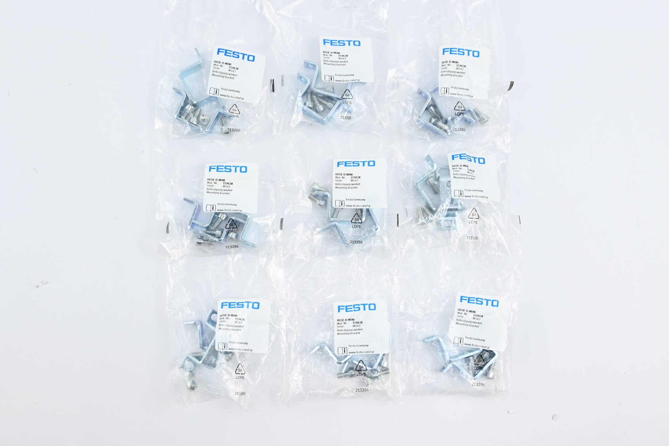 Festo Befestigungswinkel 9 Stück HFOE-D-MINI ( 159638 )