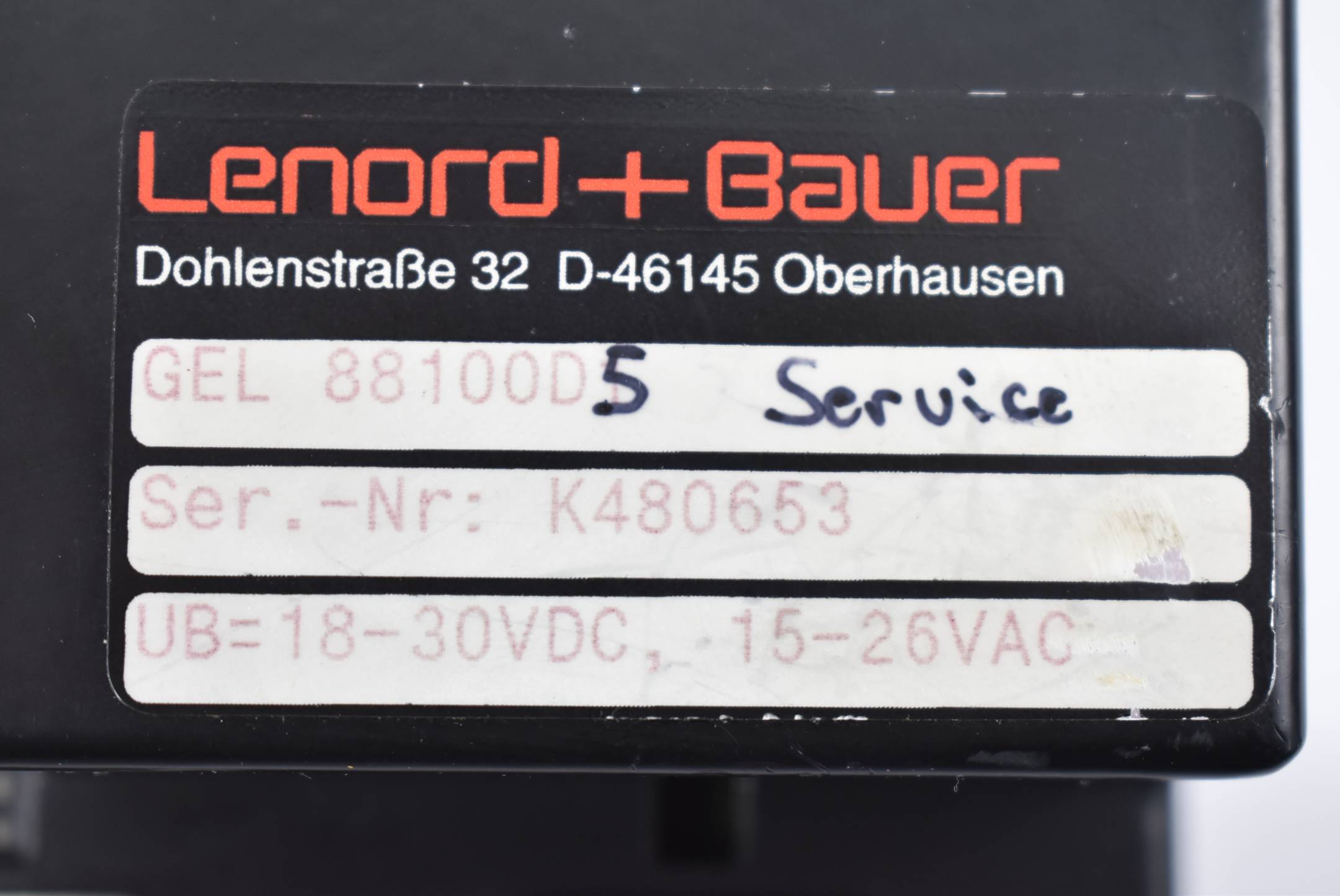 Lenord+Bauer Bedienpanel GEL 88100D5 ( 18-30VDC 15-26VAC 50-60Hz )