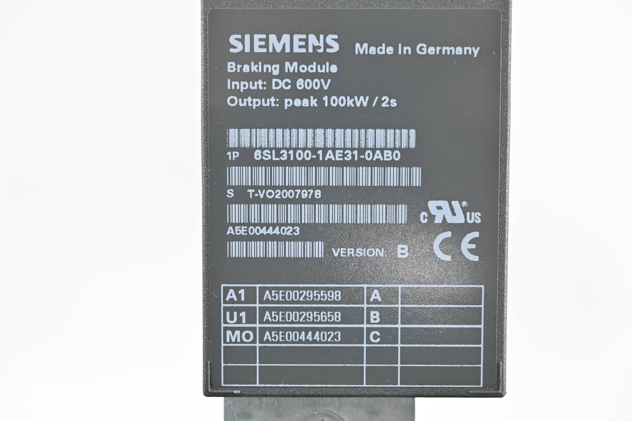 Siemens Sinamics Braking Module 6SL3100-1AE31-0AB0 ( 6SL3 100-1AE31-0AB0 )