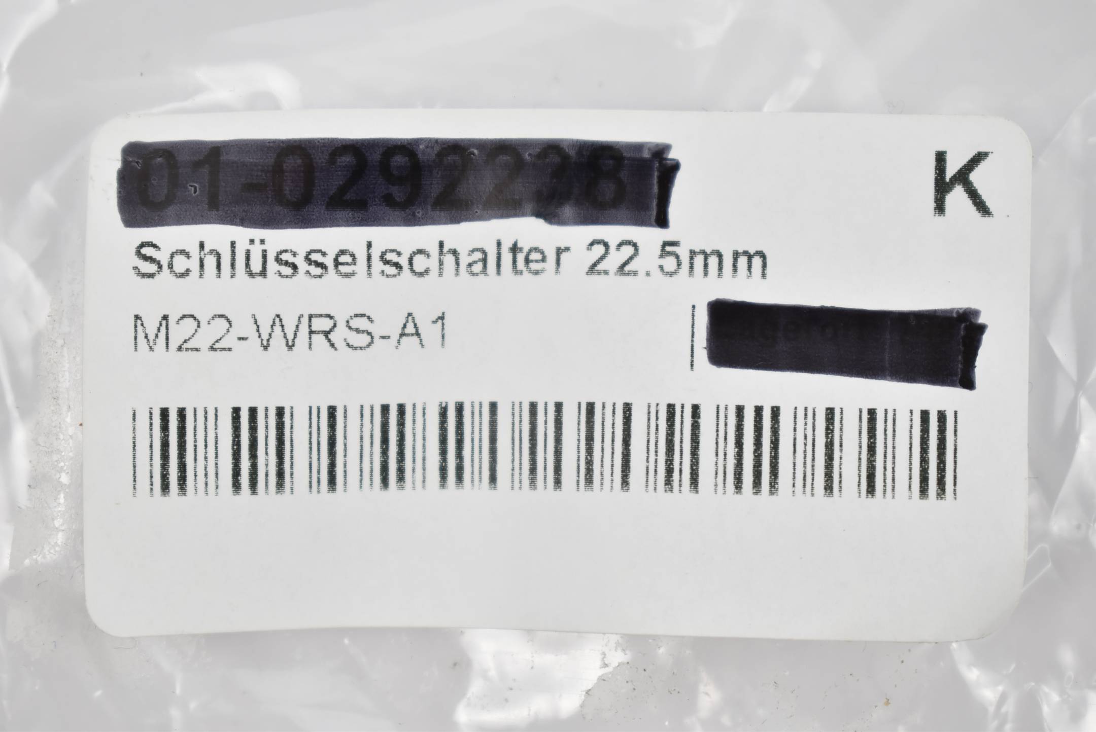 Schlüsselschalter Stellung rastend M22-WRS-A1