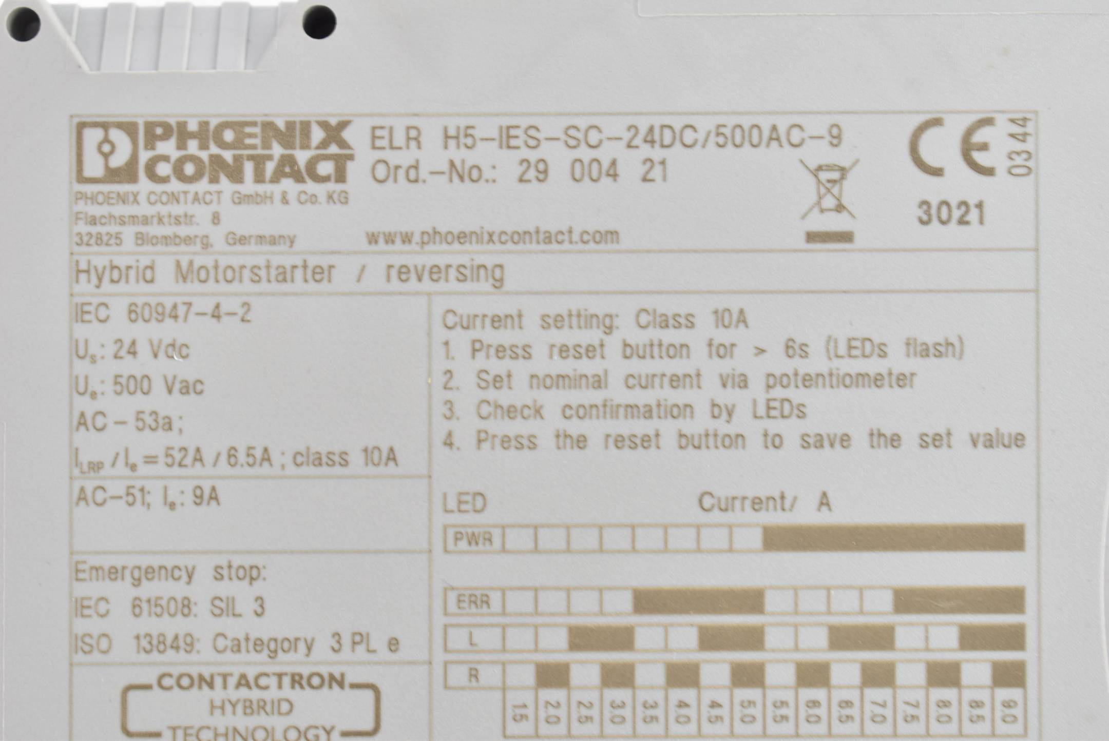 Phoenix Contact Hybrid-Motorstarter EL H5-IES-SC-24DC/500AC-9 ( 5900421 )
