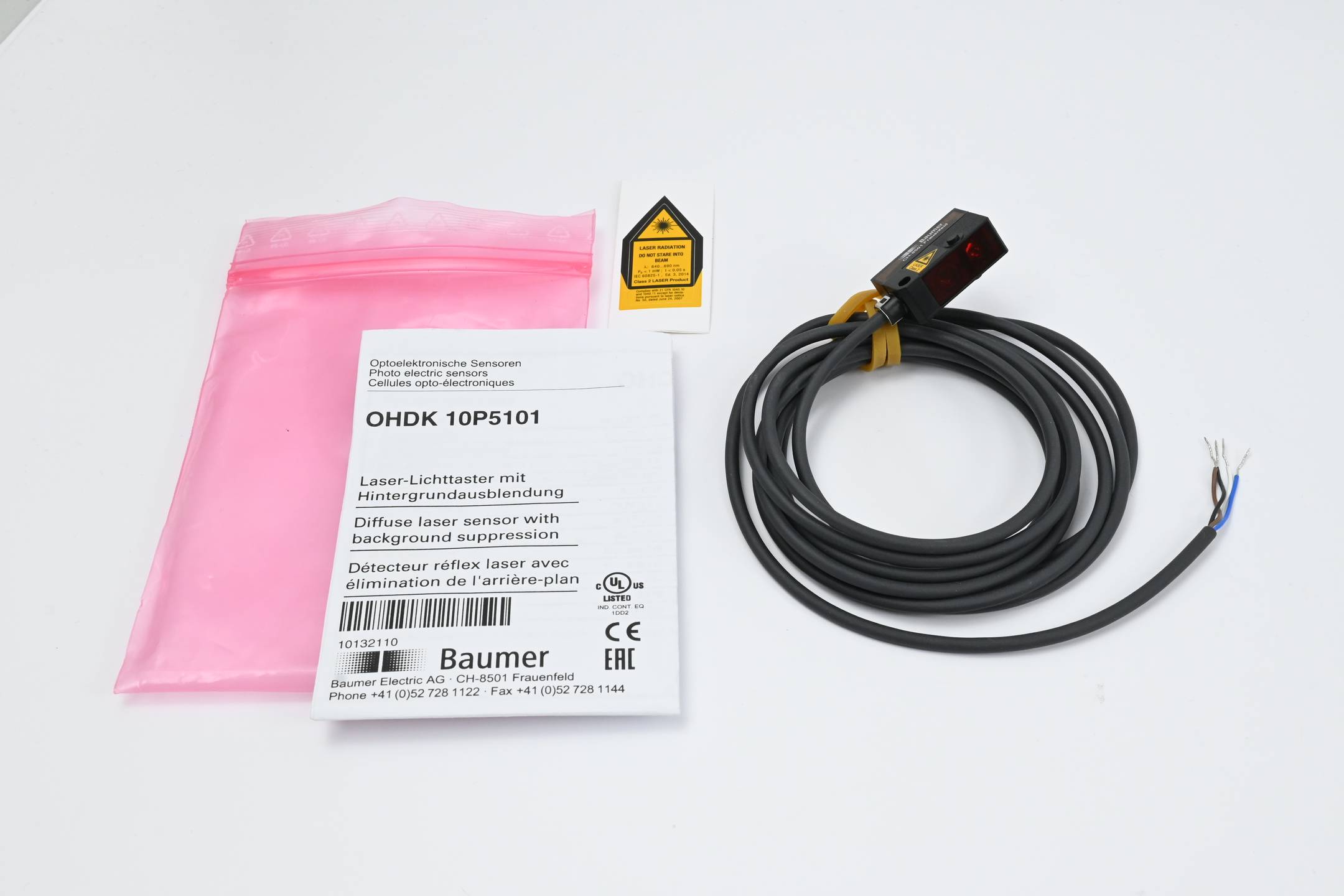 Baumer Laser Lichttaster mit Hintergrundausblendung OHDK 10P5101 ( OHDK10P5101 )