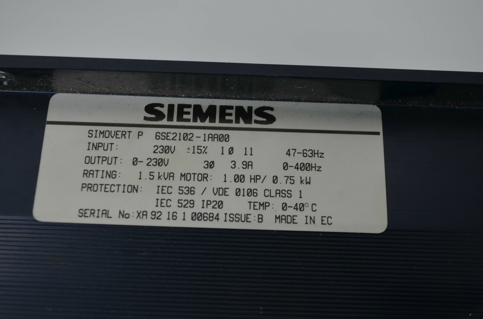 Siemens simovert P 6SE2102-1AA00 ( 6SE2 102-1AA00 ) Siemens simovert P 6SE2102-1AA00 ( 6SE2 102-1AA00 )