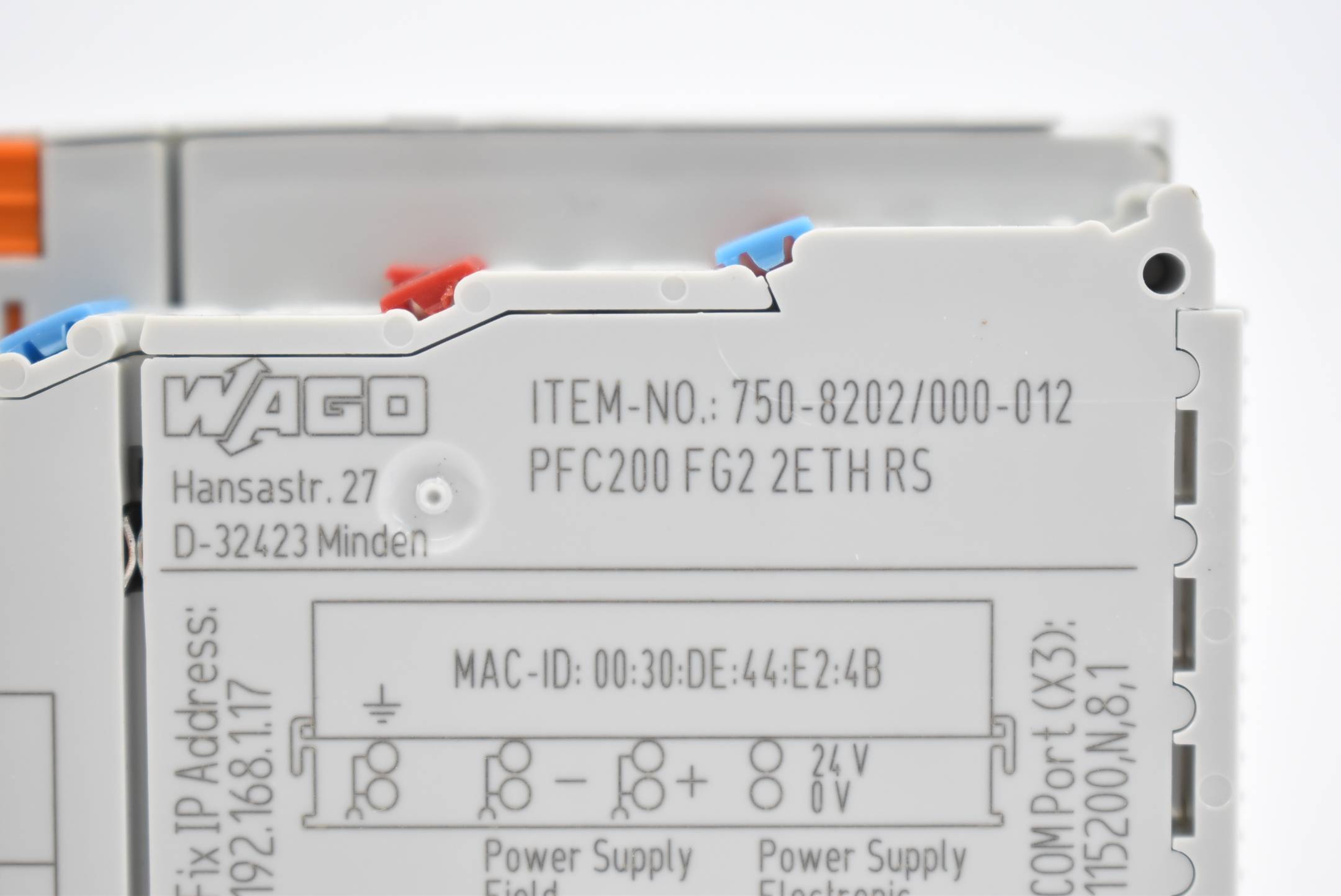 Wago Controller PFC200 FG2 Ethernet RS-232/-485 750-8202/000-012