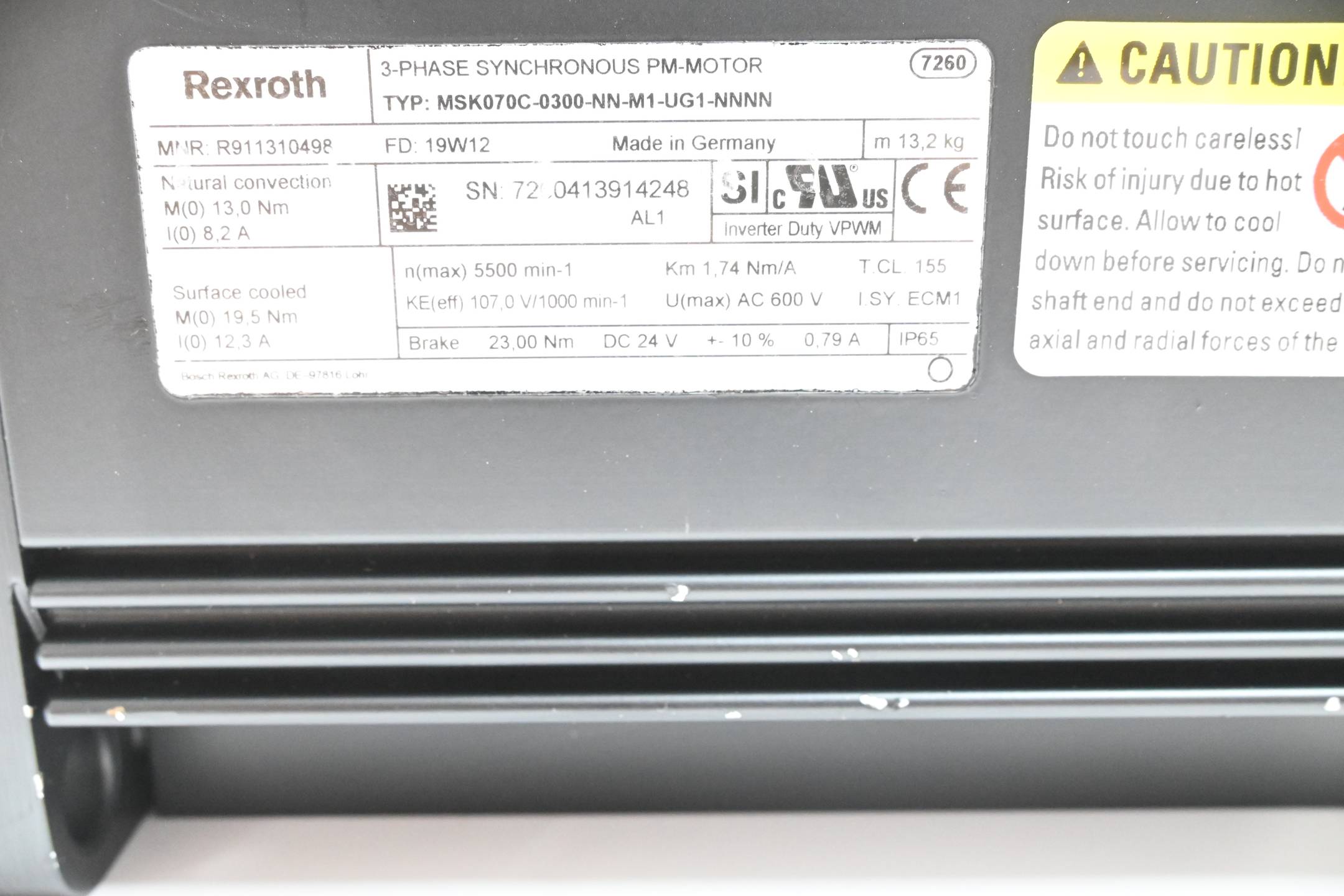 Rexroth Servomotor MSK070C-0300-NN-M1-UG1-NNNN ( R911310498 )