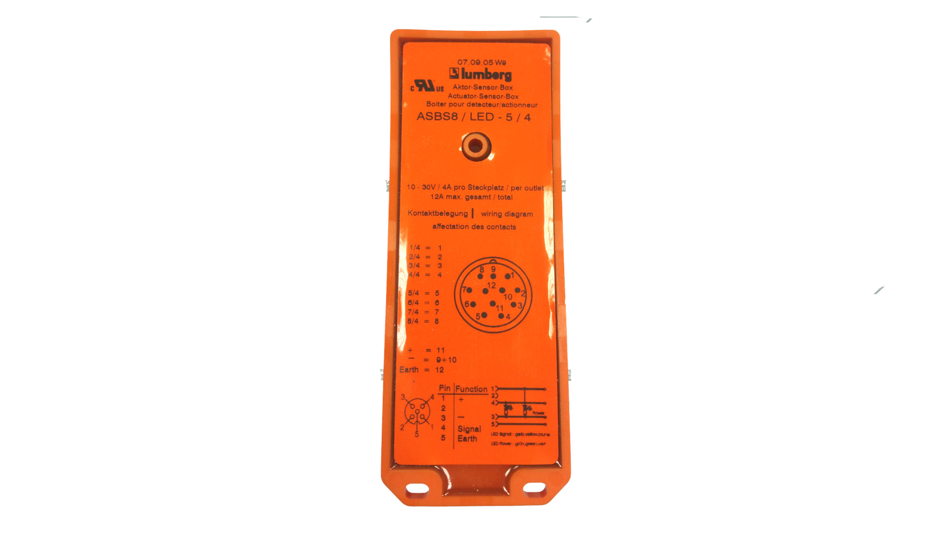 Lumberg Aktor Sensor Box steckbar mit LED-Anzeige ABS8 / LED - 5 / 4