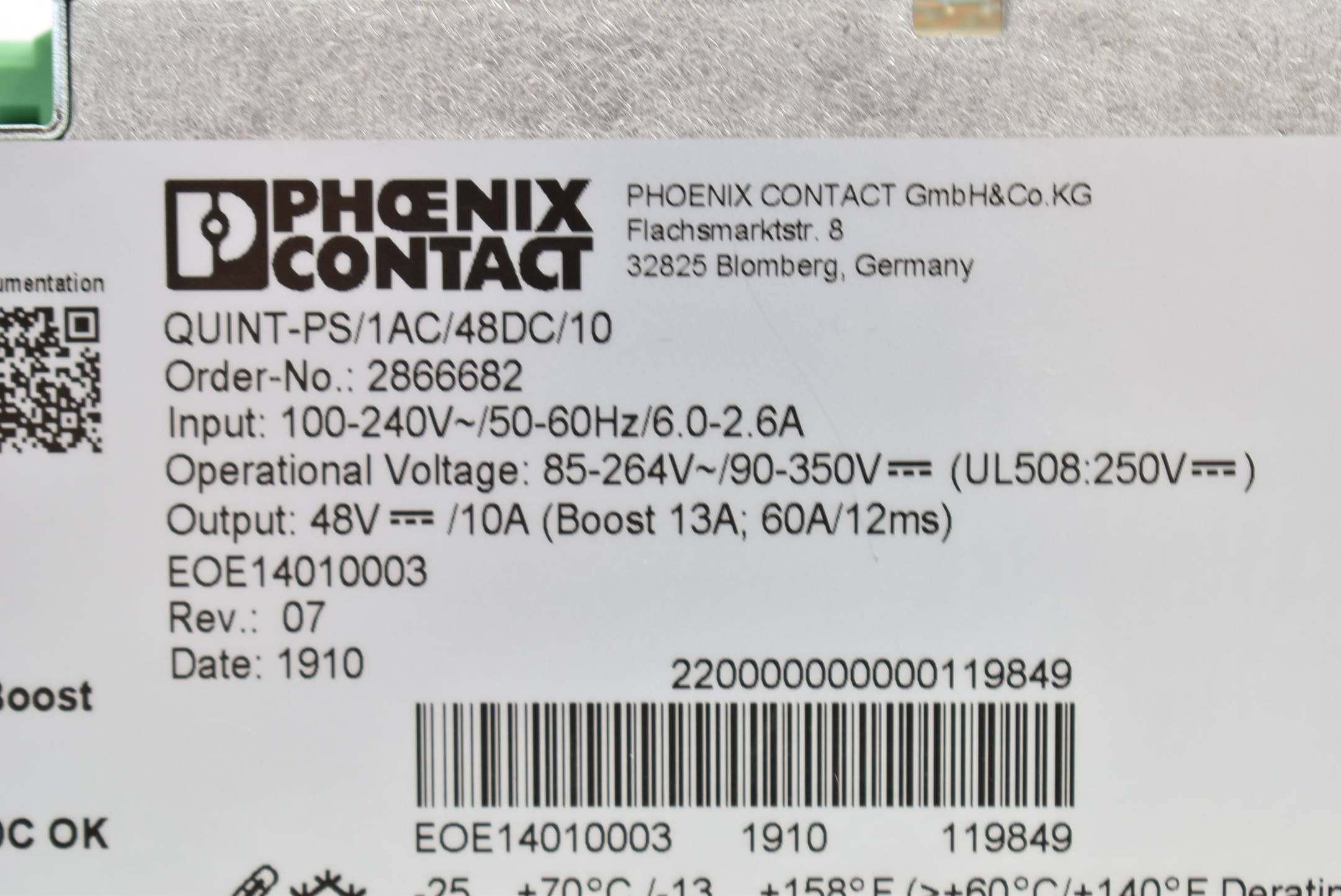 Phoenix Contact Stromversorgung QUINT-PS/1AC/48DC/10 ( 2866682 )
