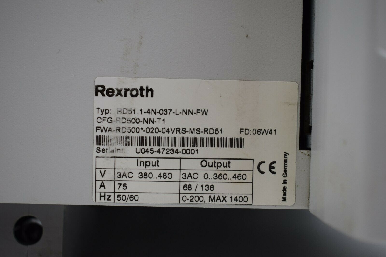 Rexroth Indramat Refu RD51.1-4N-037-L-NN-FW ( CFG-RD500-NN-T1 )