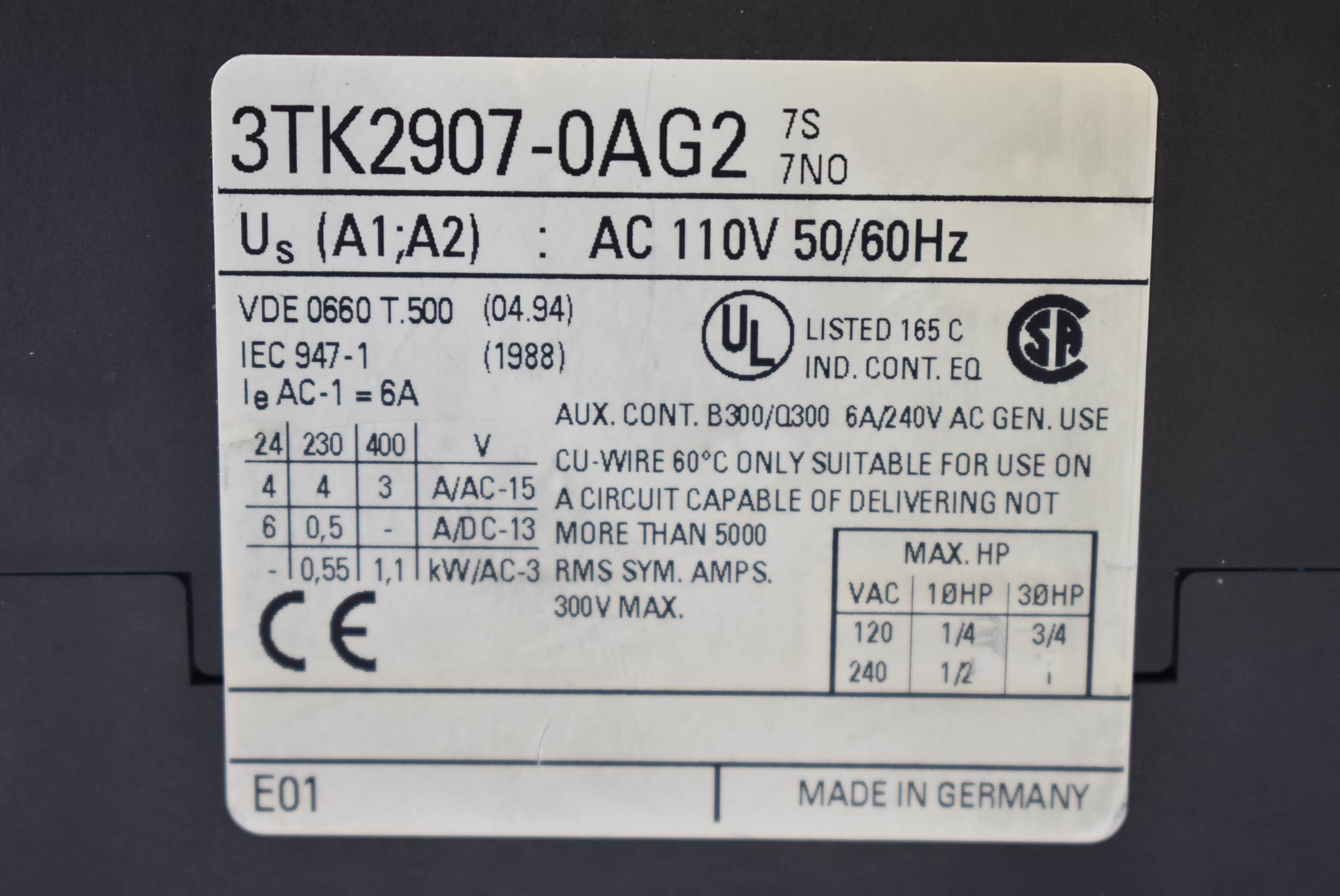 DEFEKT Siemens Zusatzbaustein 3TK2907-0AG2 ( 3TK 2907-0AG2 )