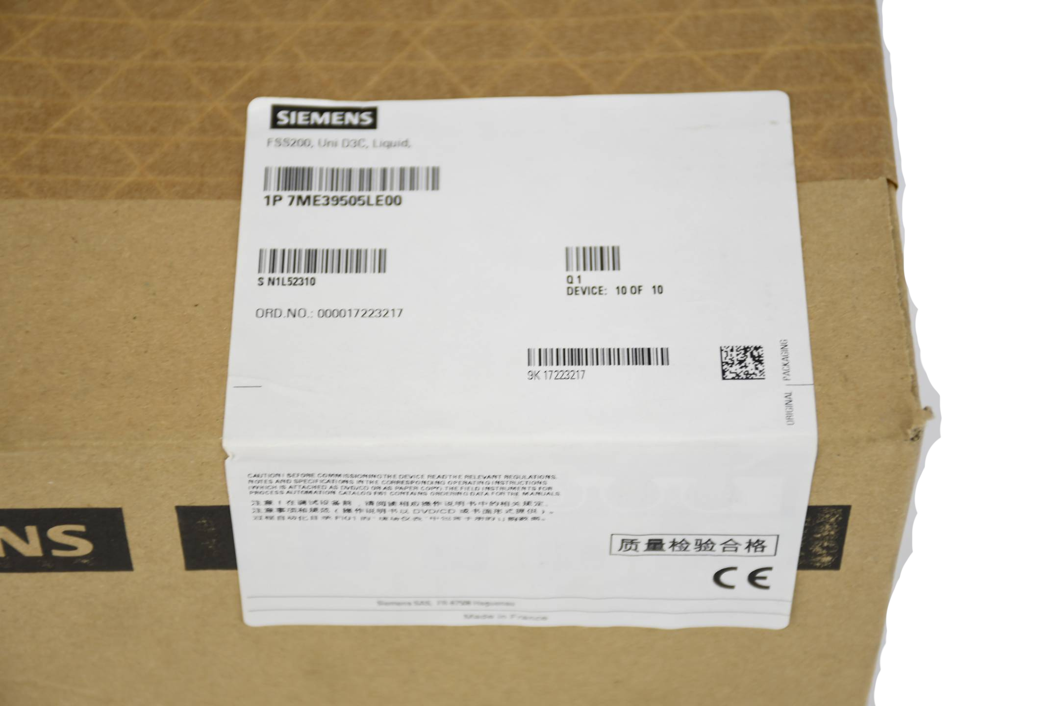 Siemens FSS200 UNI D3C Ultraschall Zeit Sensor 7ME39505LE00 ( 7ME3950-5LE00 )