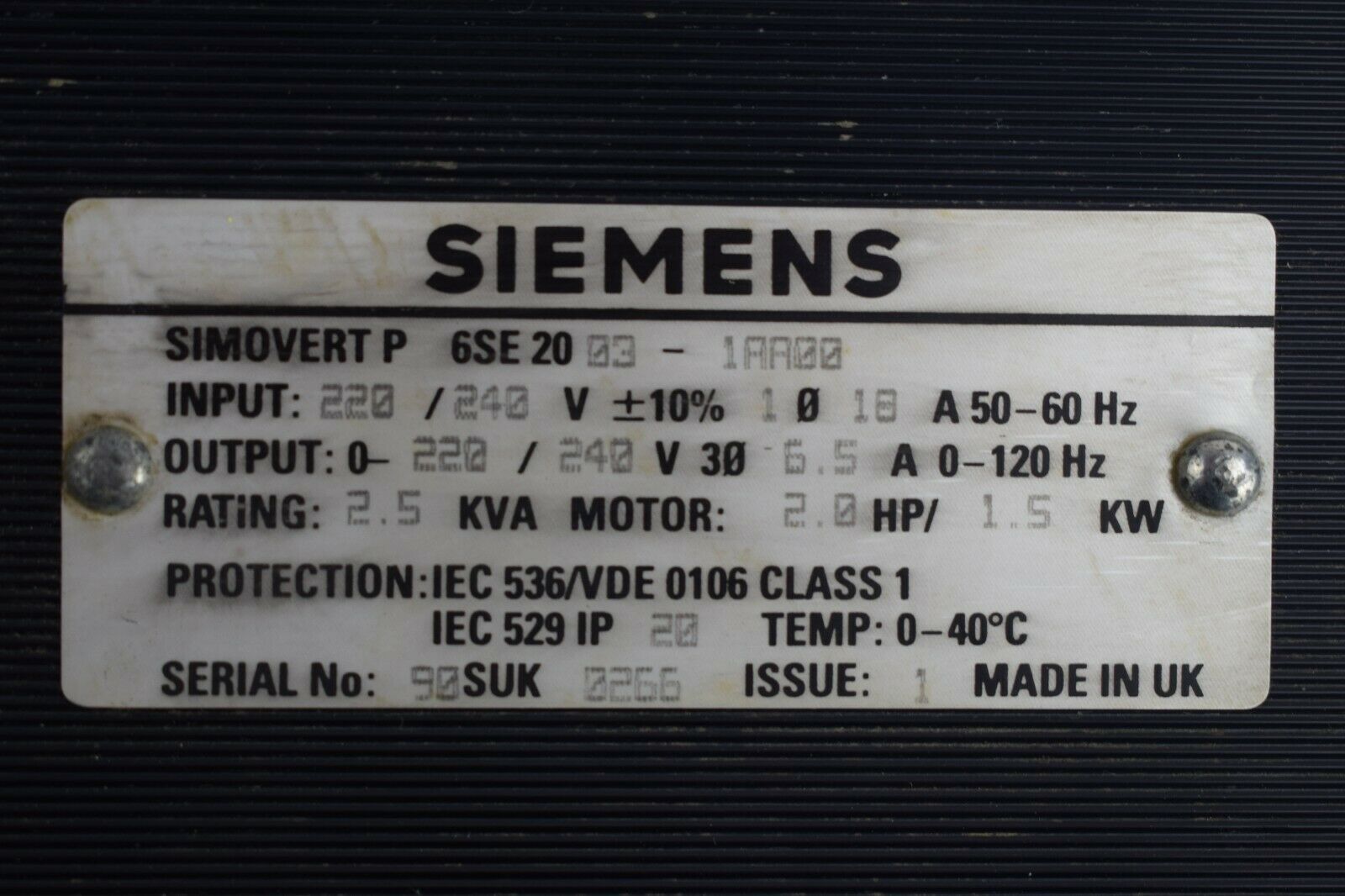 Siemens simovert P 6SE2 003-1AA00 ( 6SE2003-1AA00 )