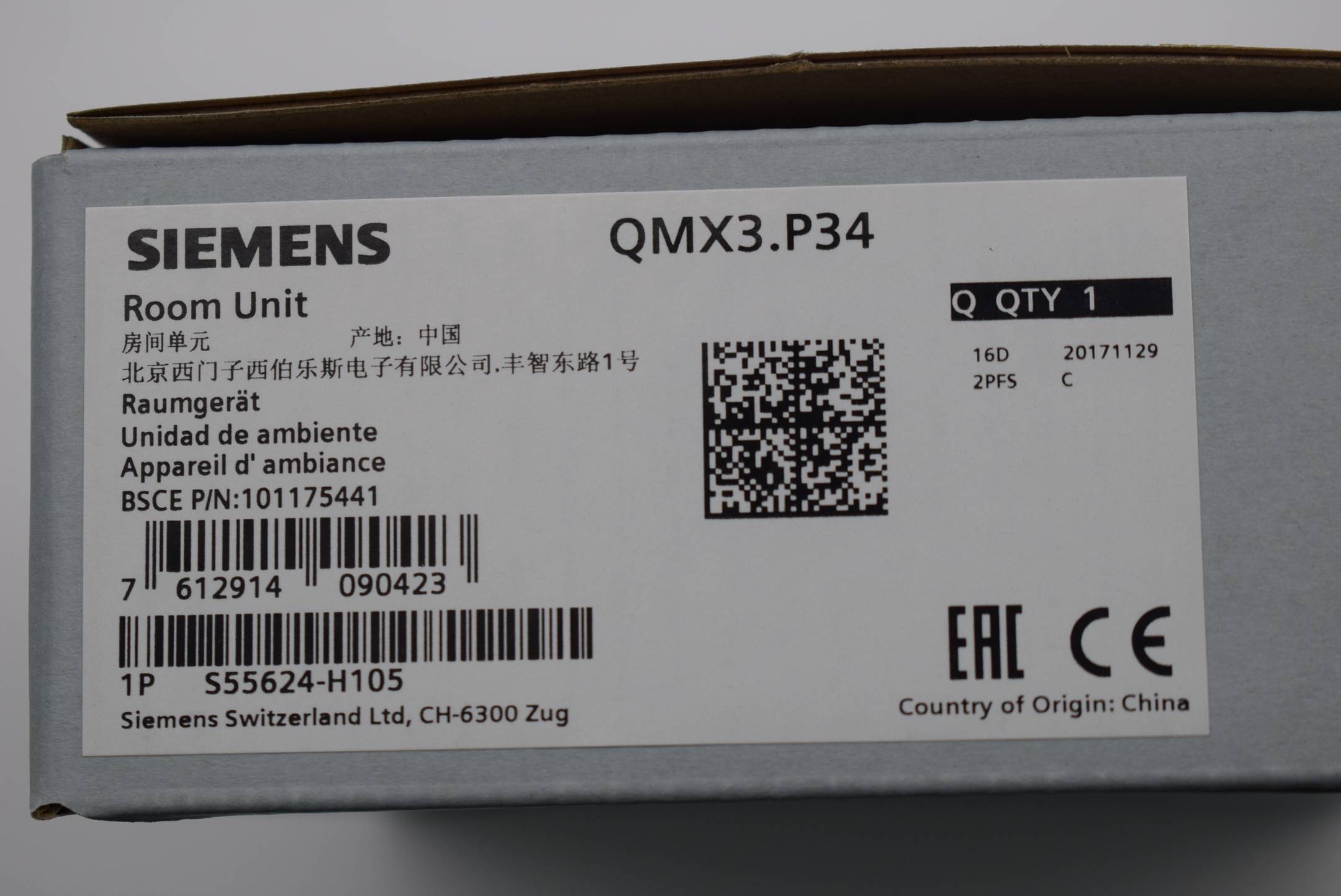 Siemens Raumgerät QMX3.P34 ( QMX 3.P34 )
