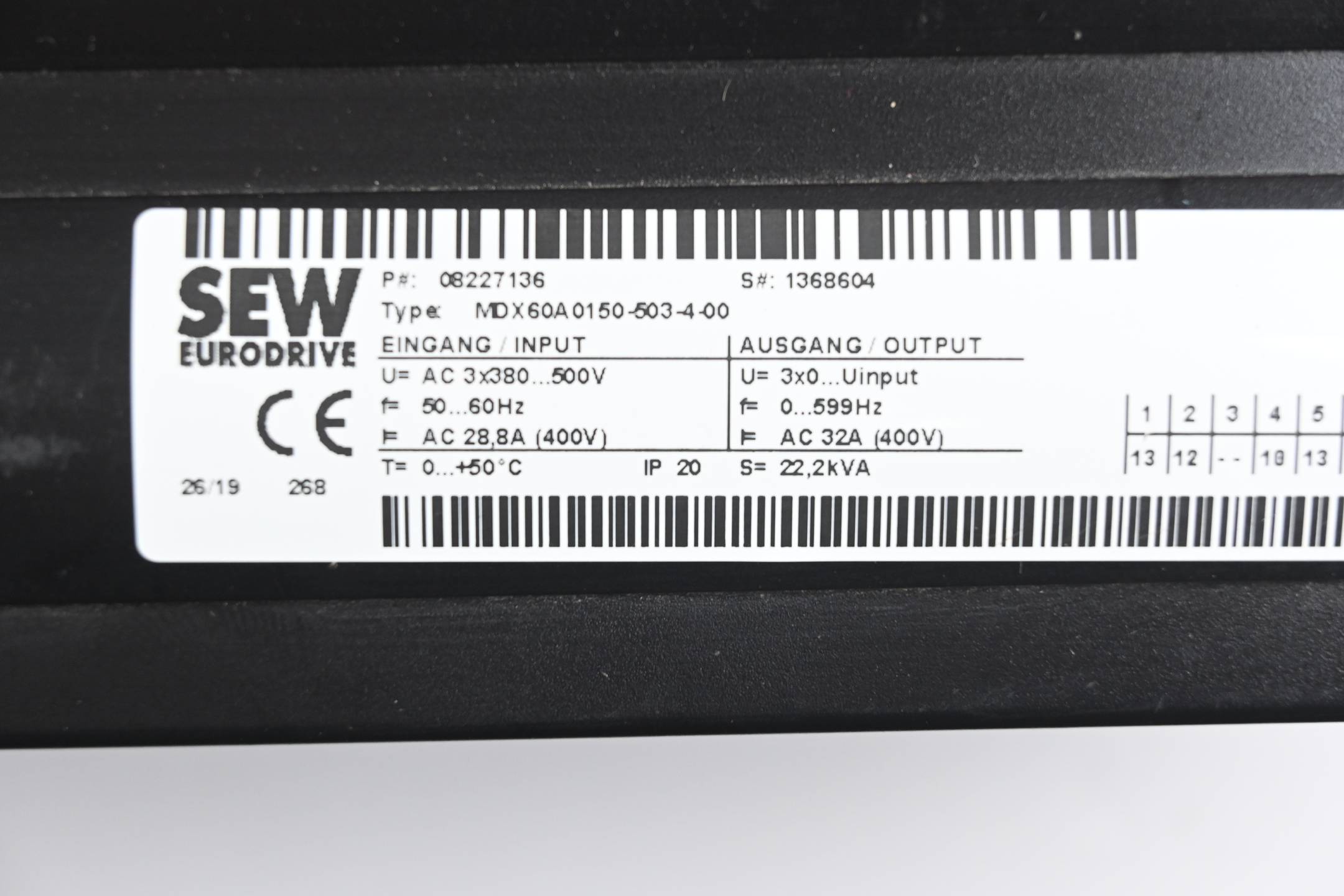SEW Eurodrive Movitrac B Umrichter MC07B0150-503-4-00/FSC11B/DFP21B