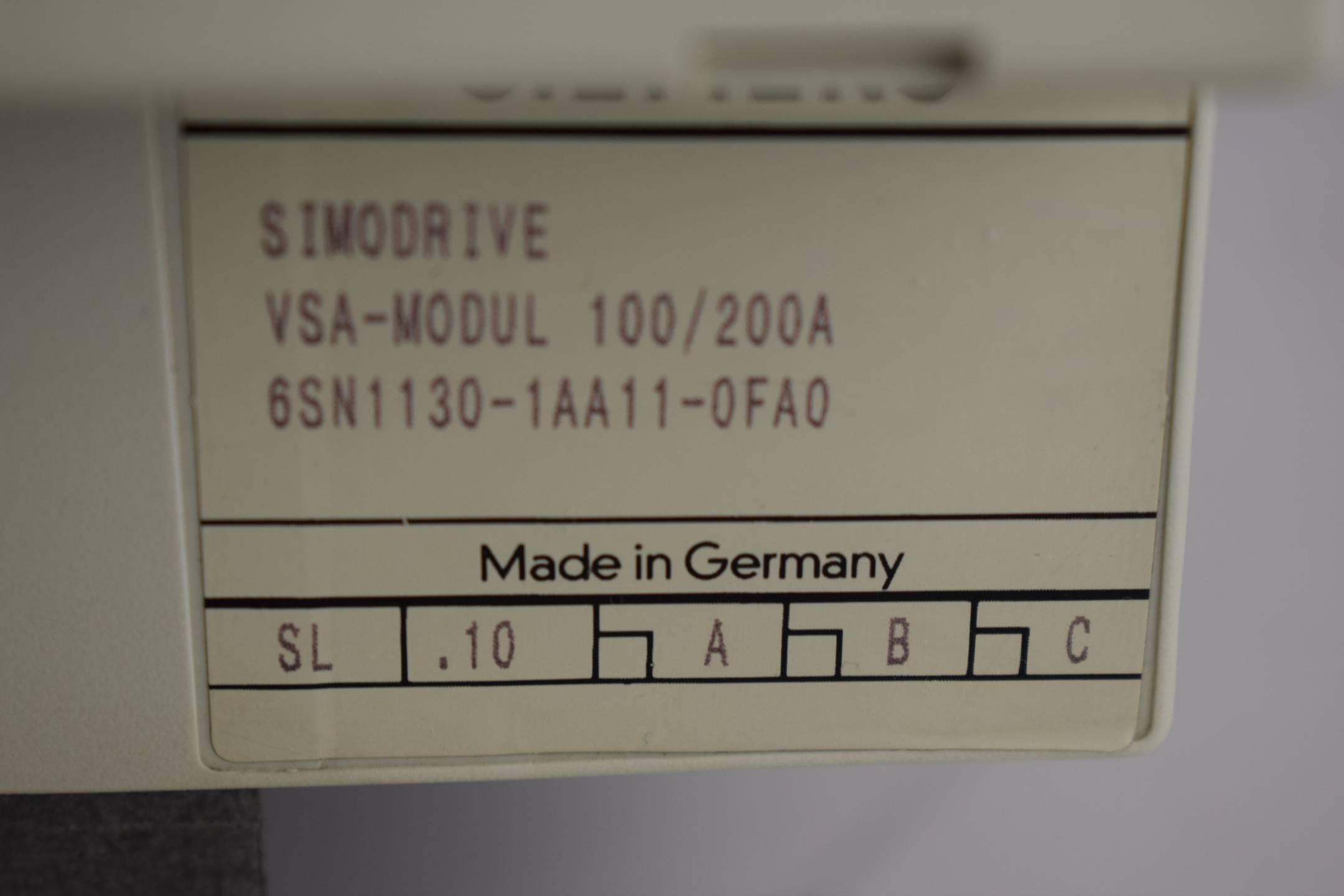 Siemens simodrive VSA-Modul 100/200A 6SN1130-1AA11-0FA0 ( 6SN1 130-1AA11-0FA0 )