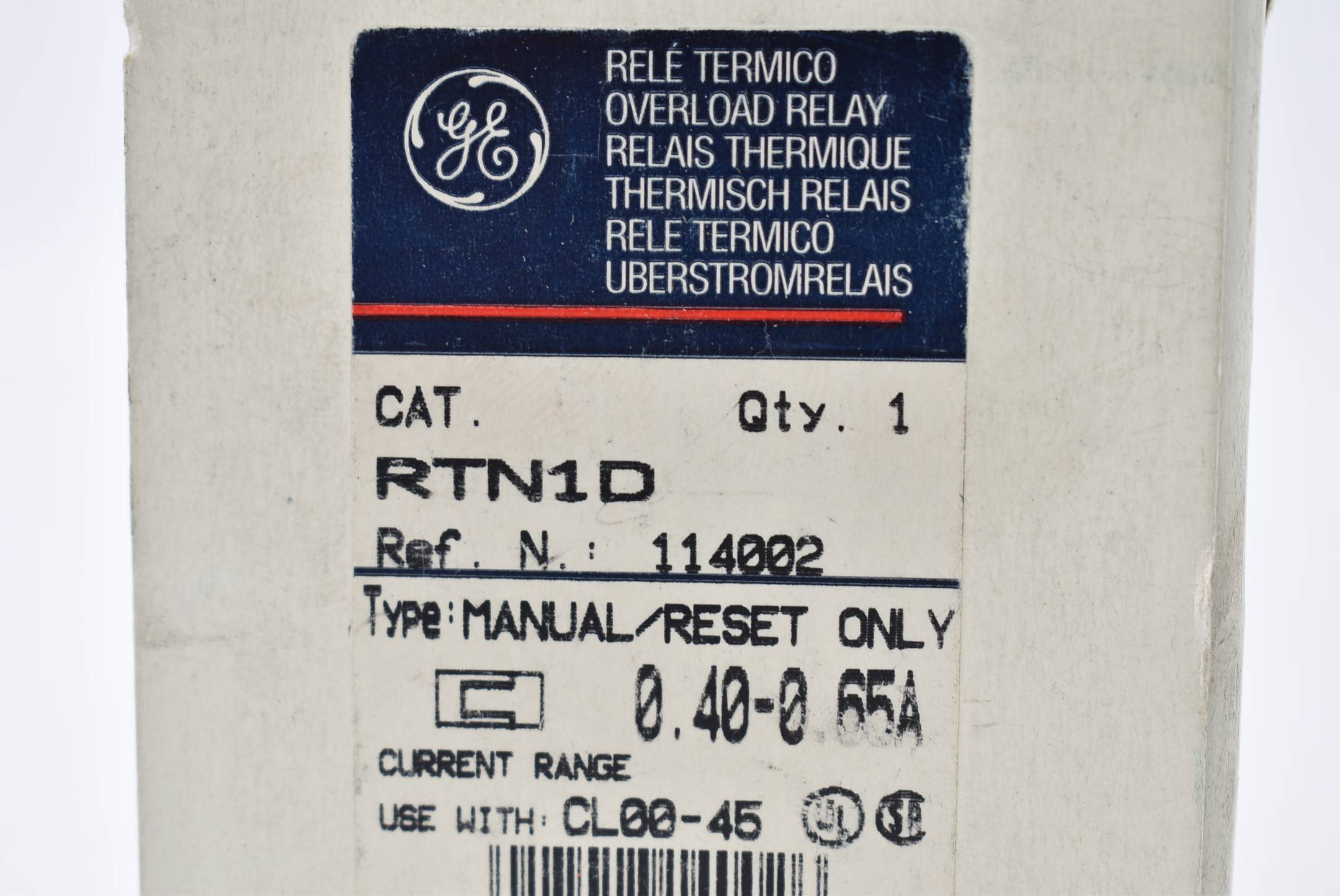 General electronic Terhmisches Relais 0,40-0,65A RTN1D ( 114002 )