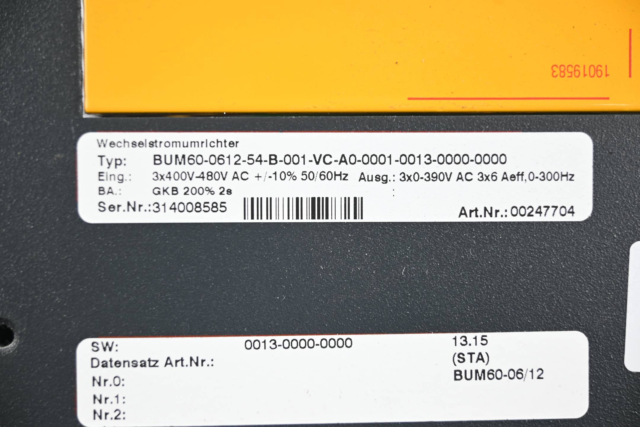 Baumüller Umrichter BUM60-0612-54-B-001-VC-A0-0001-0013-0000-0000 ( 00247704 )