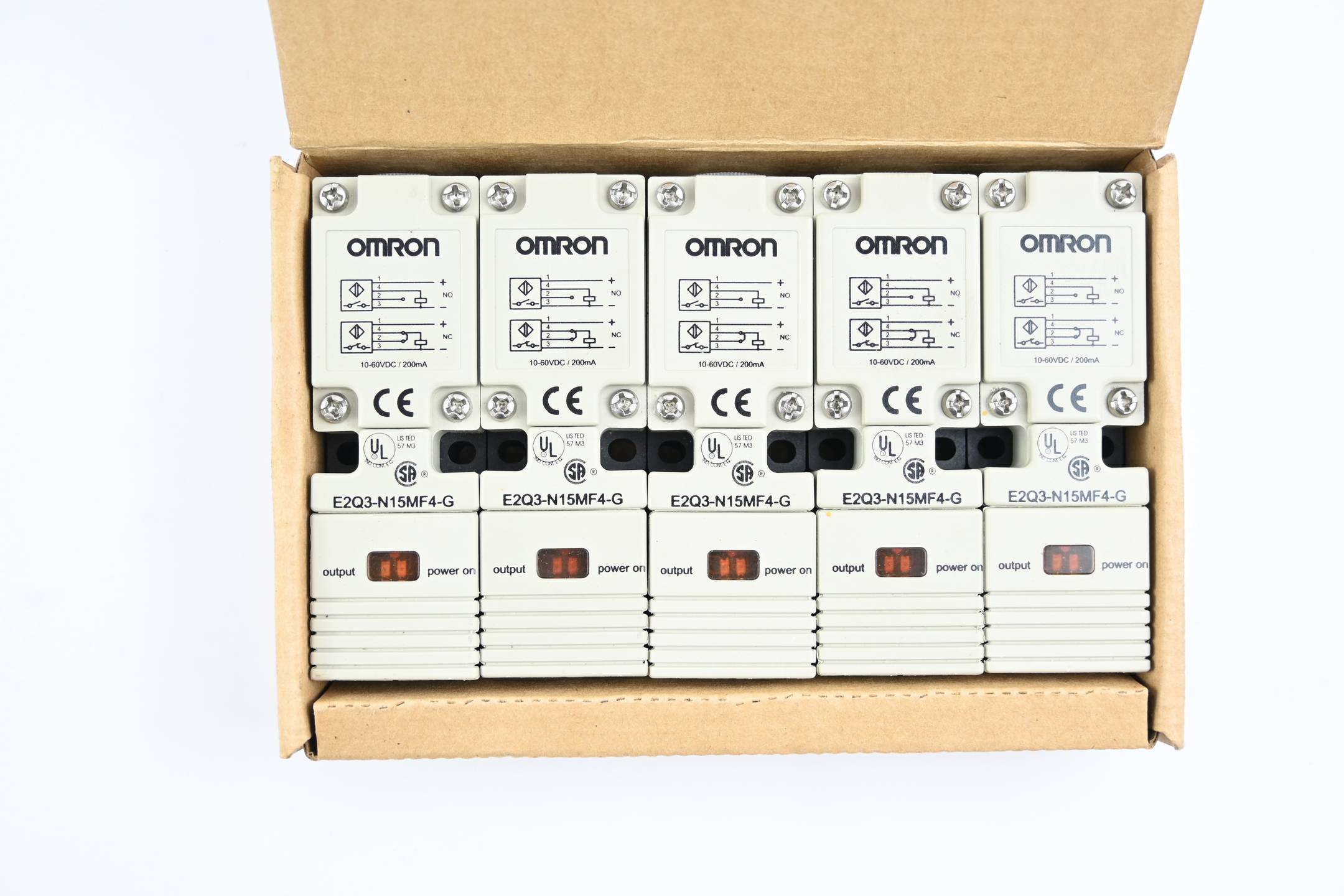 Omron 5 Stück Induktiver Näherungsschalter E2Q3-N15MF4-G