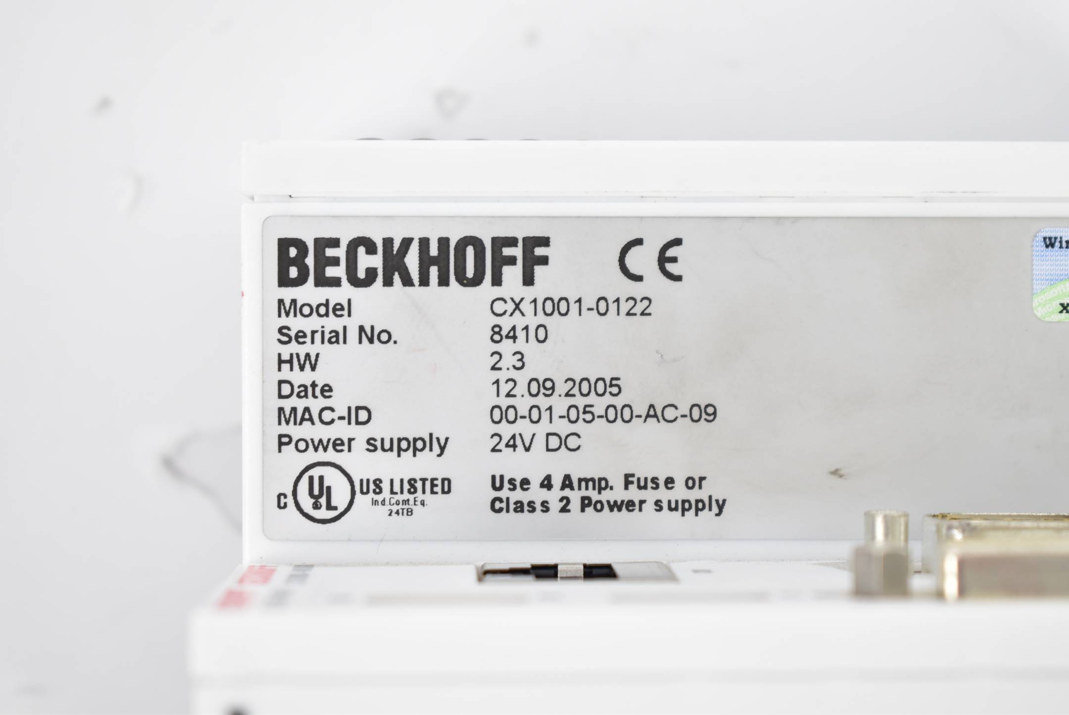 Beckhoff CX1001-0122 + CX1000-COOL + CX1000-N000 + CX1000-N001