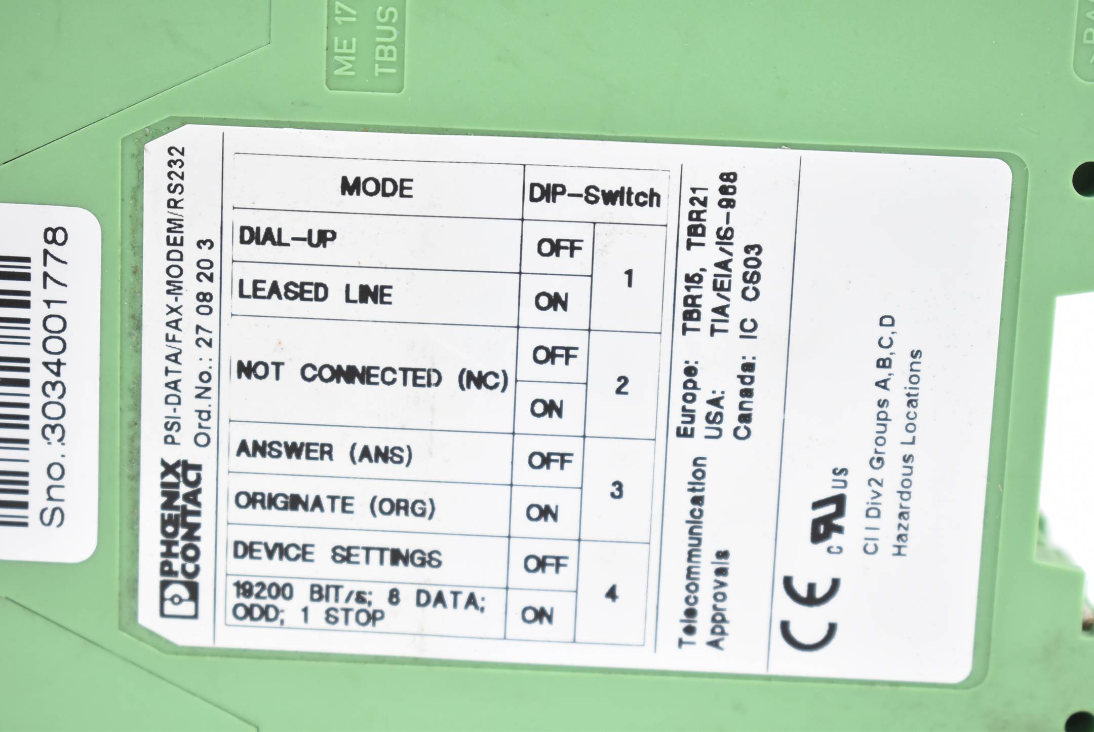 Phoenix Contact PSI-DATA/FAX-MODEM/RS232 ( 2708203 )