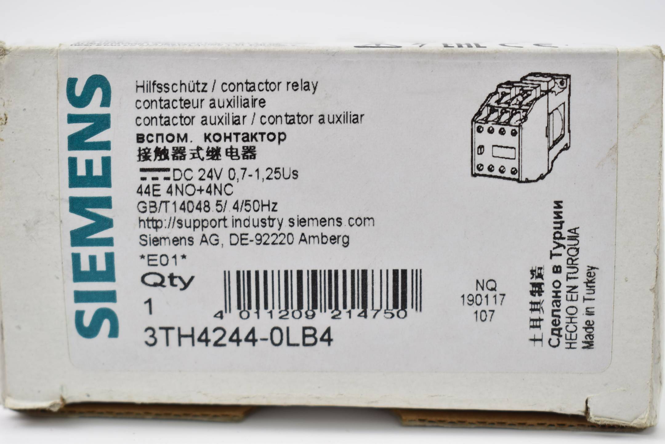 Siemens Hilfsschütz 24VDC 3TH4 244-0LB4 ( 3TH4244-0LB4 )