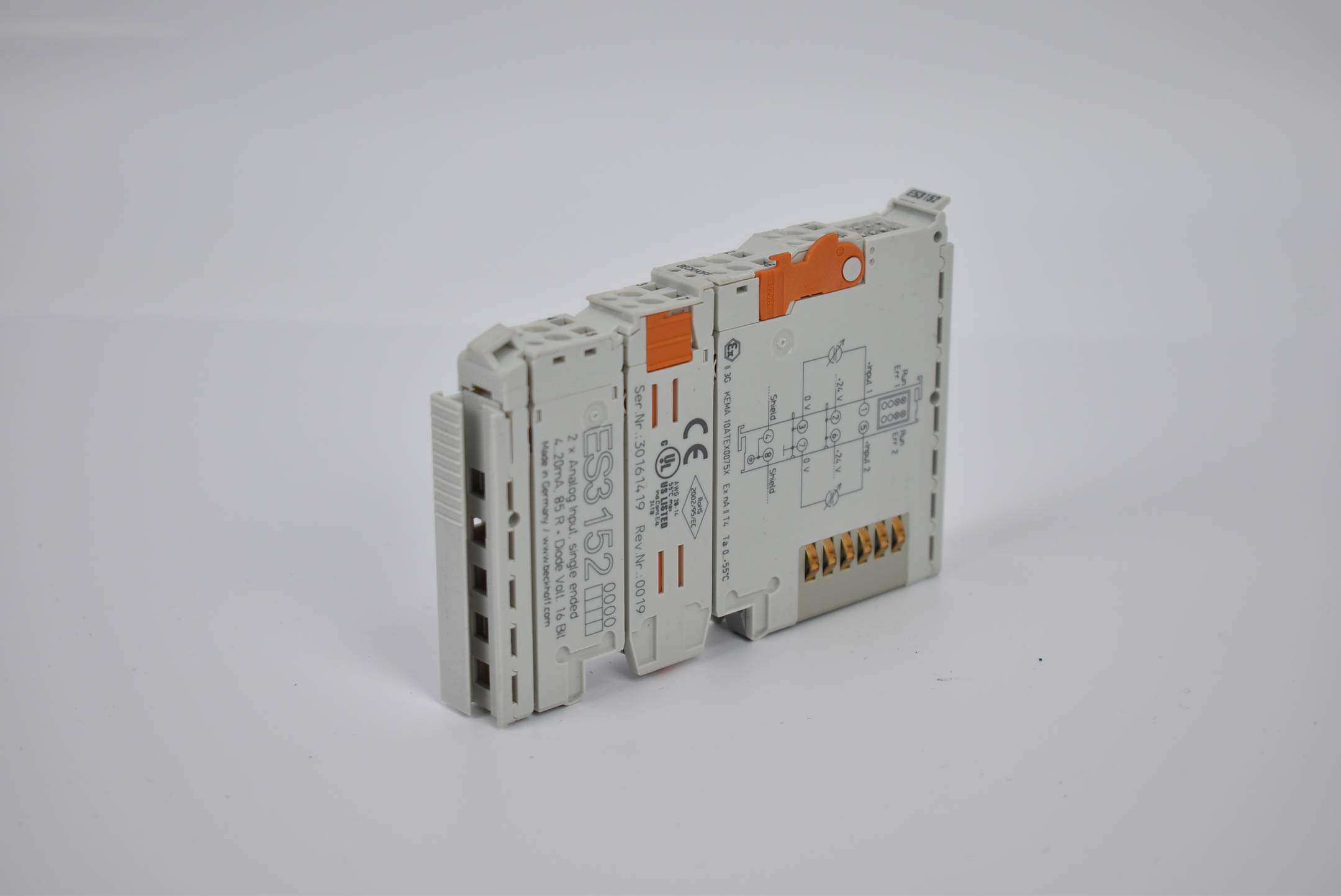 Beckhoff EtherCAT-Klemme 2-Kanal-Analog-Eingang 4-20mA 16Bit ES3152 ( ES 3152 )