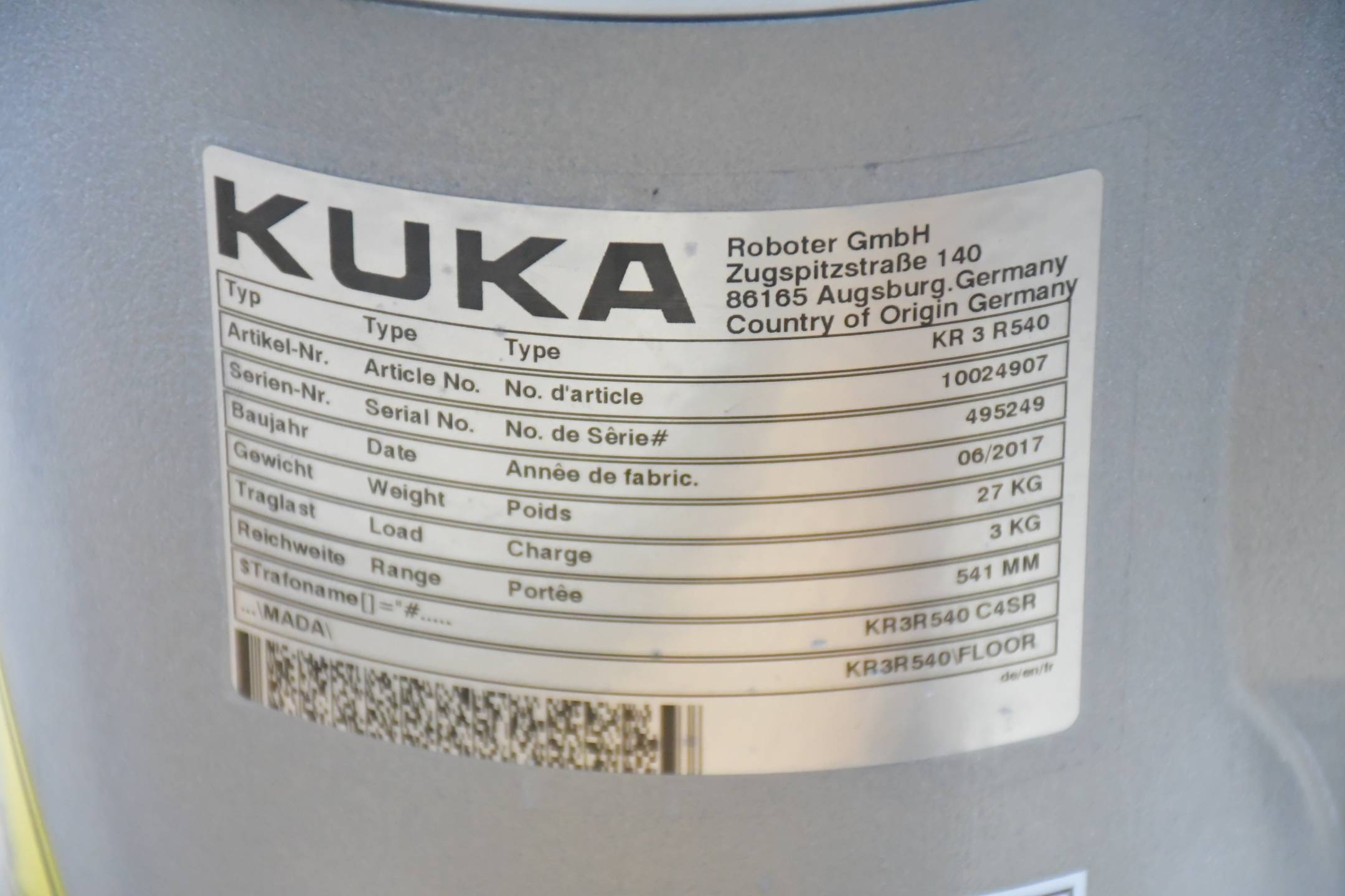 KUKA Industrieroboter KR 3 R540 10024907 inkl. Steuerung KR C4 compact 11052098 Robot