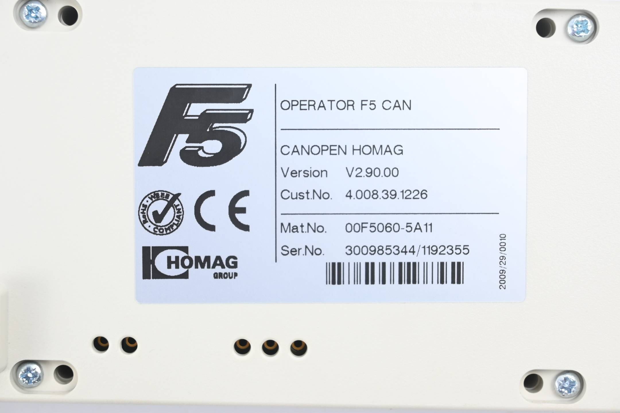 KEB Homag Operator F5 Can 00F5060-5A11