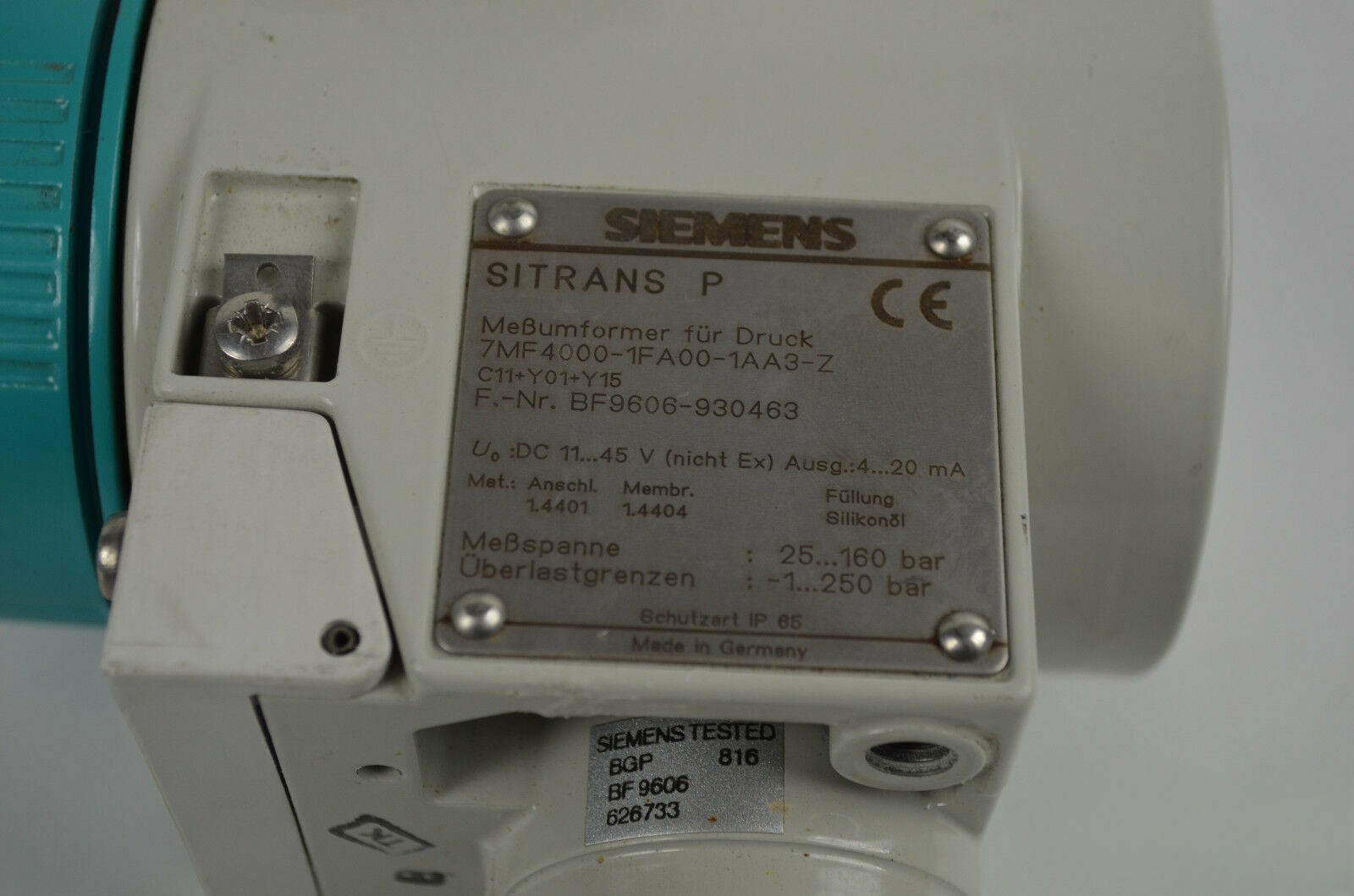 Siemens Sitrans P Meßumformer 7MF4000-1FA00-1AA3-Z ( 7MF4 000-1FA00-1AA3-Z )