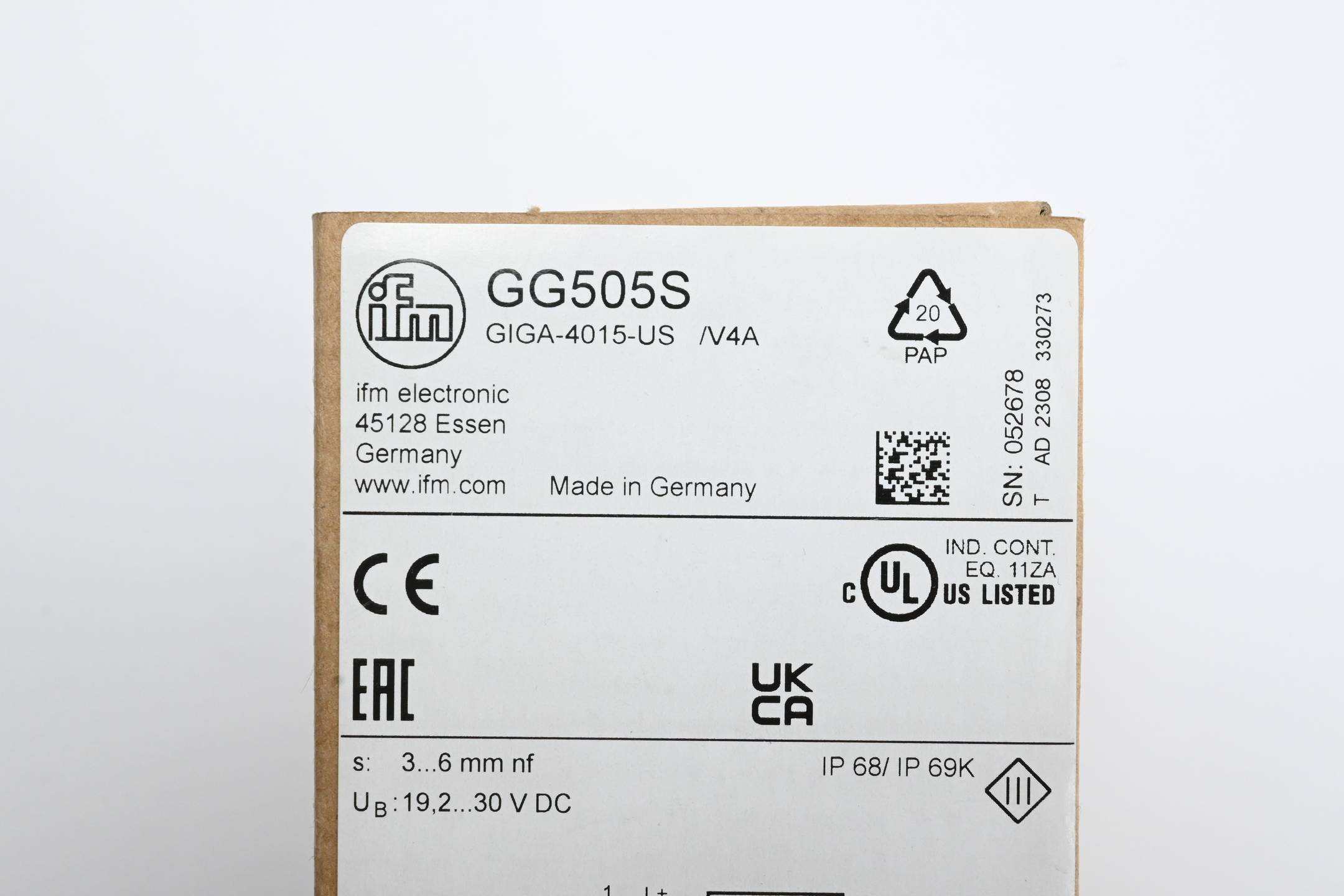 IFM Induktiver Sicherheitssensor GG505S ( GIGA-4015-US /V4A )