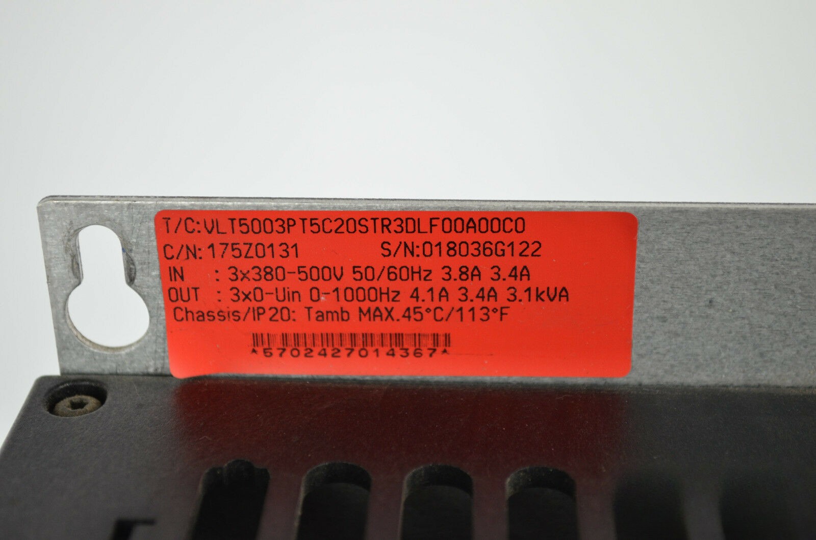 Danfoss VLT 5000 Frequenzumrichter 175Z0131 VLT5003PT5C20STR3DLF00A00C0