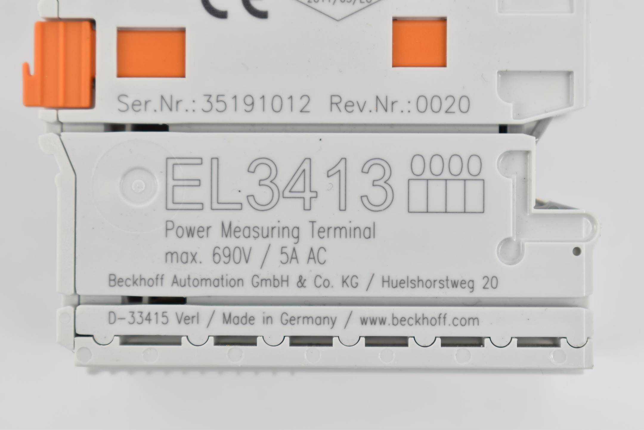 Beckhoff EtherCAT-Klemme 3-Kanal-Analog-Eingang 690VAC 1/5A EL3413 ( EL 3413 )