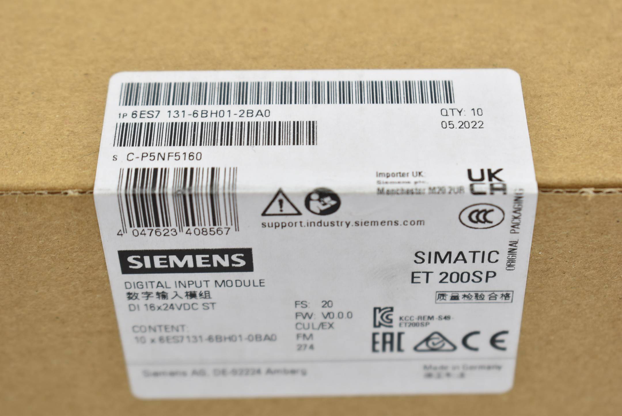 Siemens simatic ET 200SP digital 6ES7 131-6BH01-2BA0 ( 6ES7131-6BH01-2BA0 ) E20