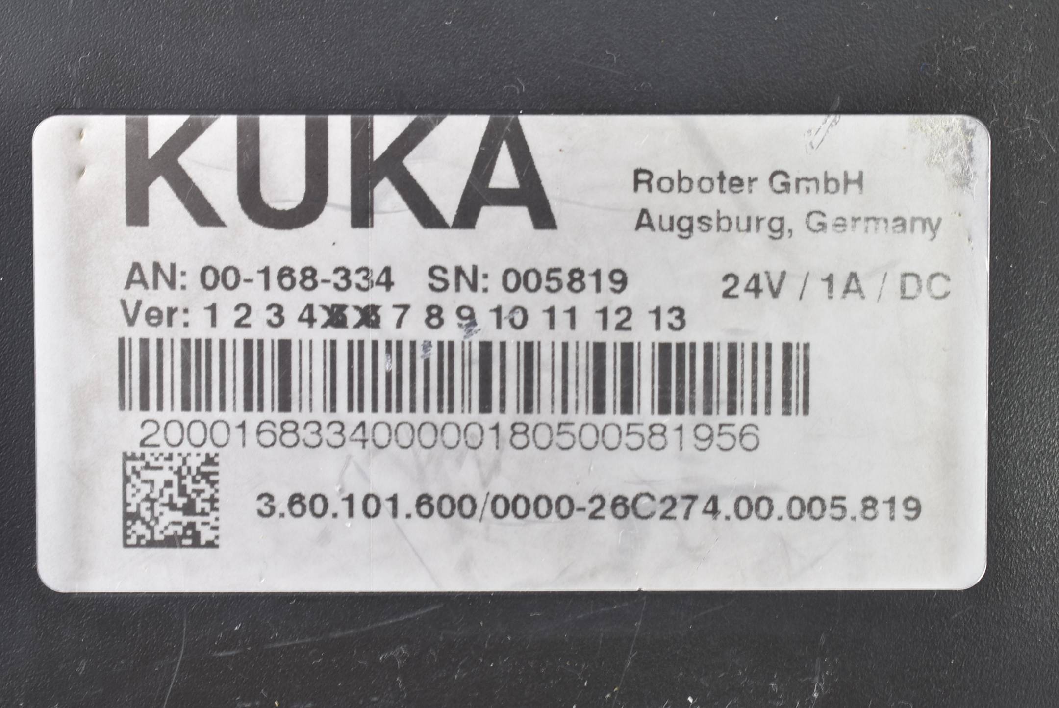 KUKA Roboter KRC4 SmartPad Control Panel 24V DC 1A 00-168-334