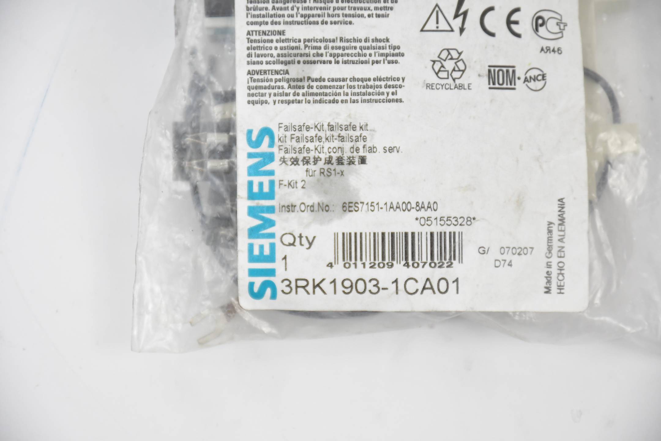 Siemens F-kit RS1-X für ET200S 3RK1903-1CA01 ( 3RK1 903-1CA01 )