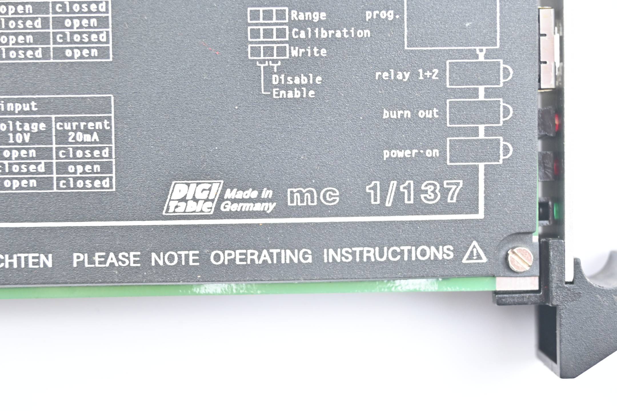 Digi Table Messstromkreiskarte MC 1/137