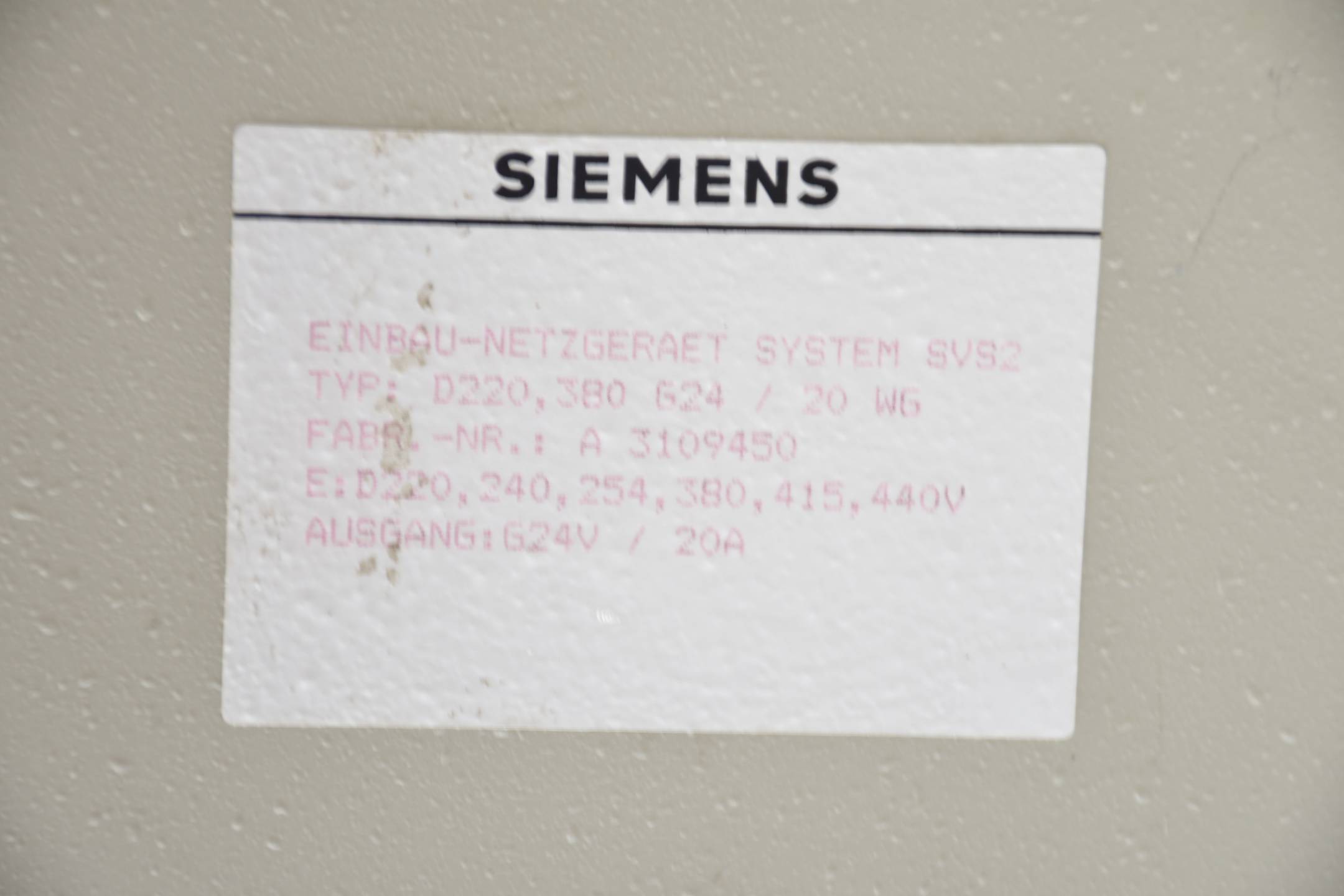 Siemens Stromversorung 6EV SVS2 6EV1352-5BK00 ( 6EV1 352-5BK00 )