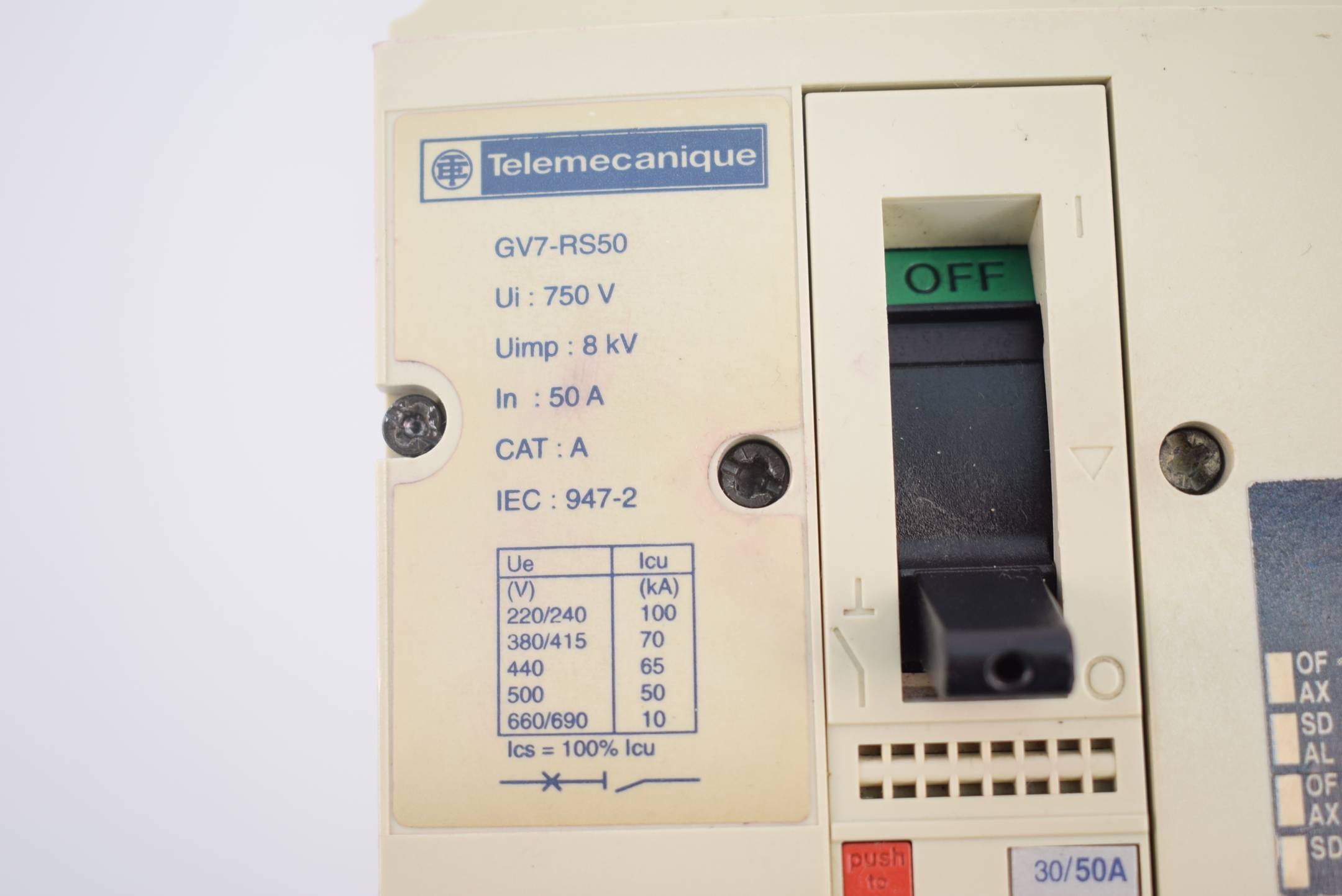 Telemecanique Motorschutzschalter GV7-RS50