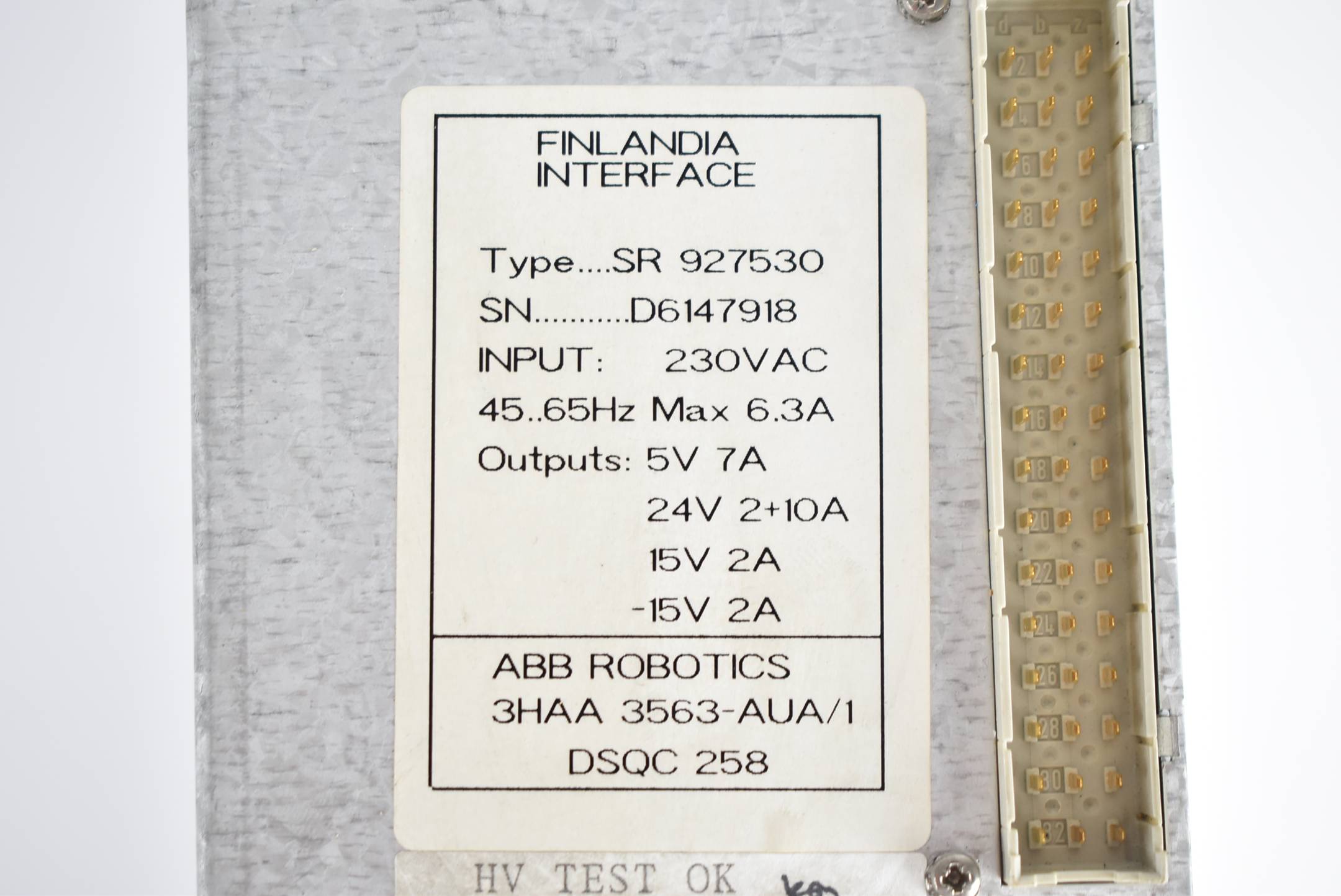 ABB Robotics Finlandia Interface SR 927530 ( 3HAA 3563-AUA/1 DSQC 258 )