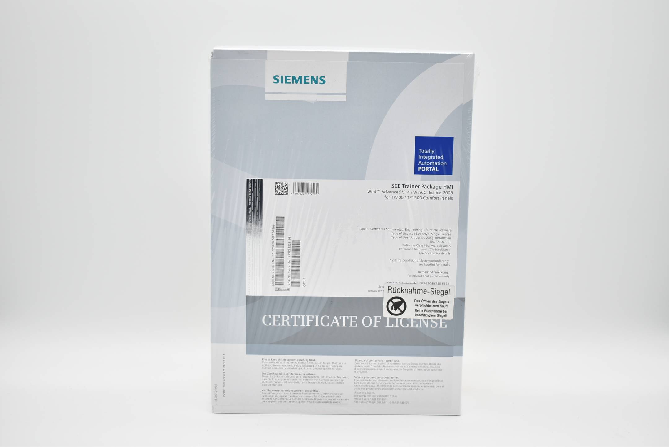 Siemens SCE Trainer Package HMI WinCC S79220-B6785-F888