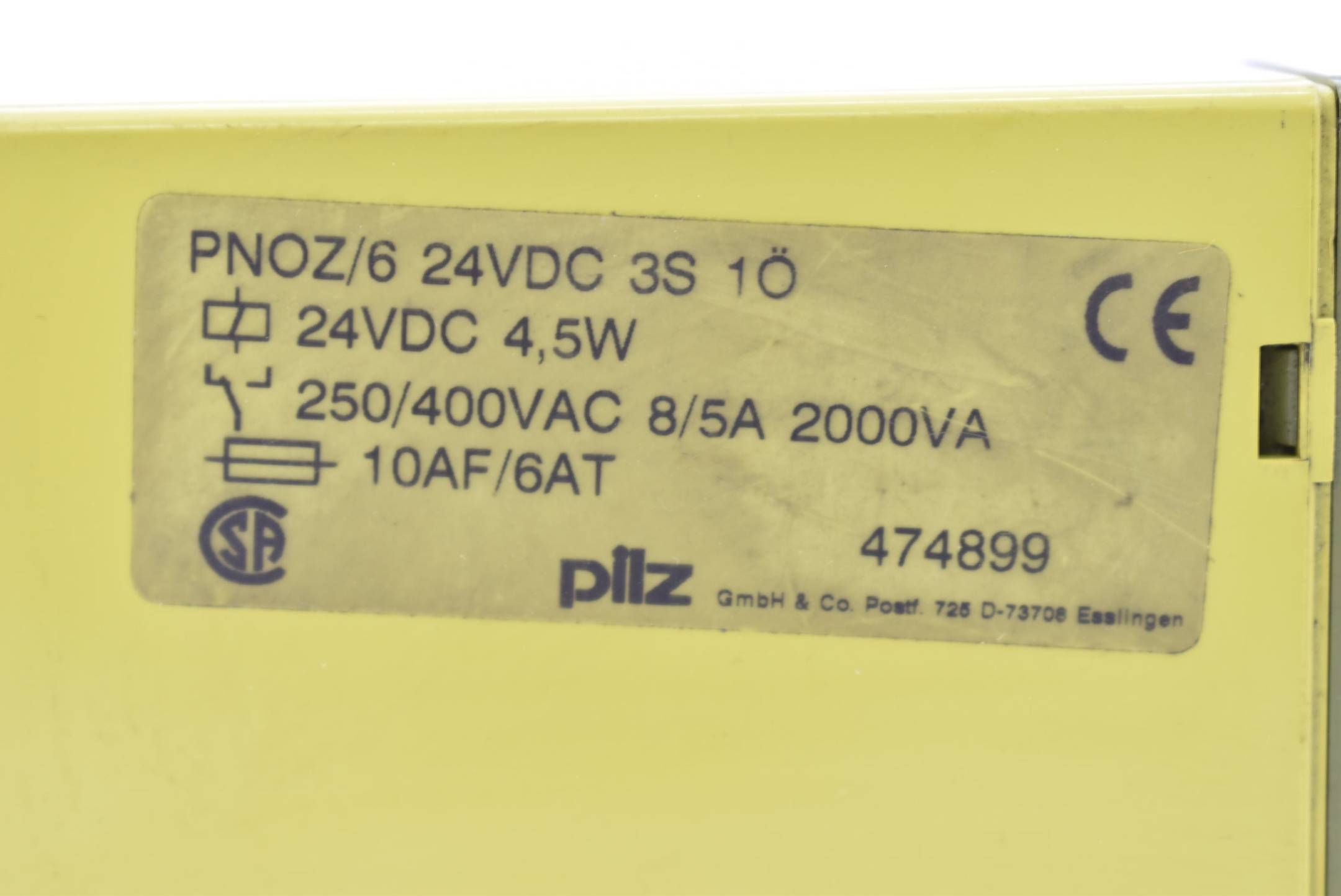 Pilz Sicherheitsschaltgerät 4,5W PNOZ/6 24VDC 3S 1Ö ( 474899 )
