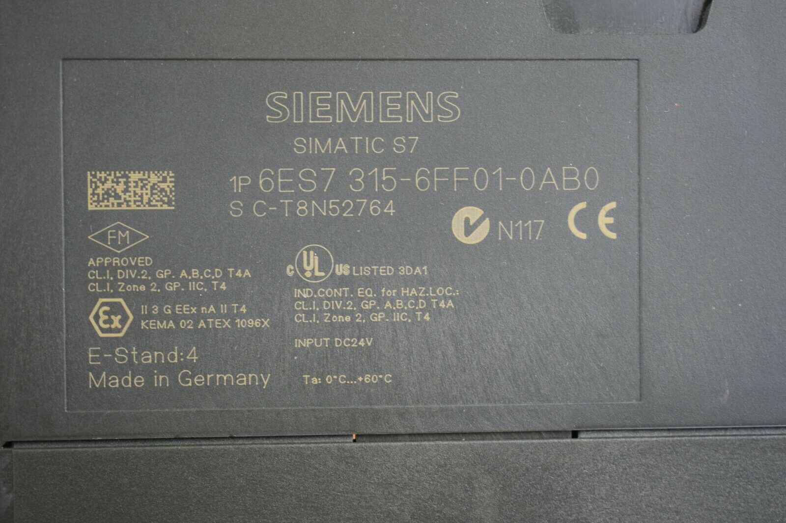 Siemens simatic S7 CPU315F-2 DP 6ES7 315-6FF01-0AB0 ( 6ES7315-6FF01-0AB0 ) E4