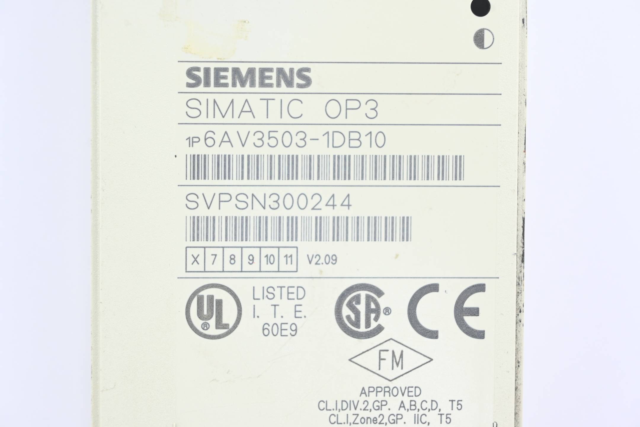 Siemens Simatic OP3 Frontcover und Backcover für 6AV3503-1DB10 Zustand B