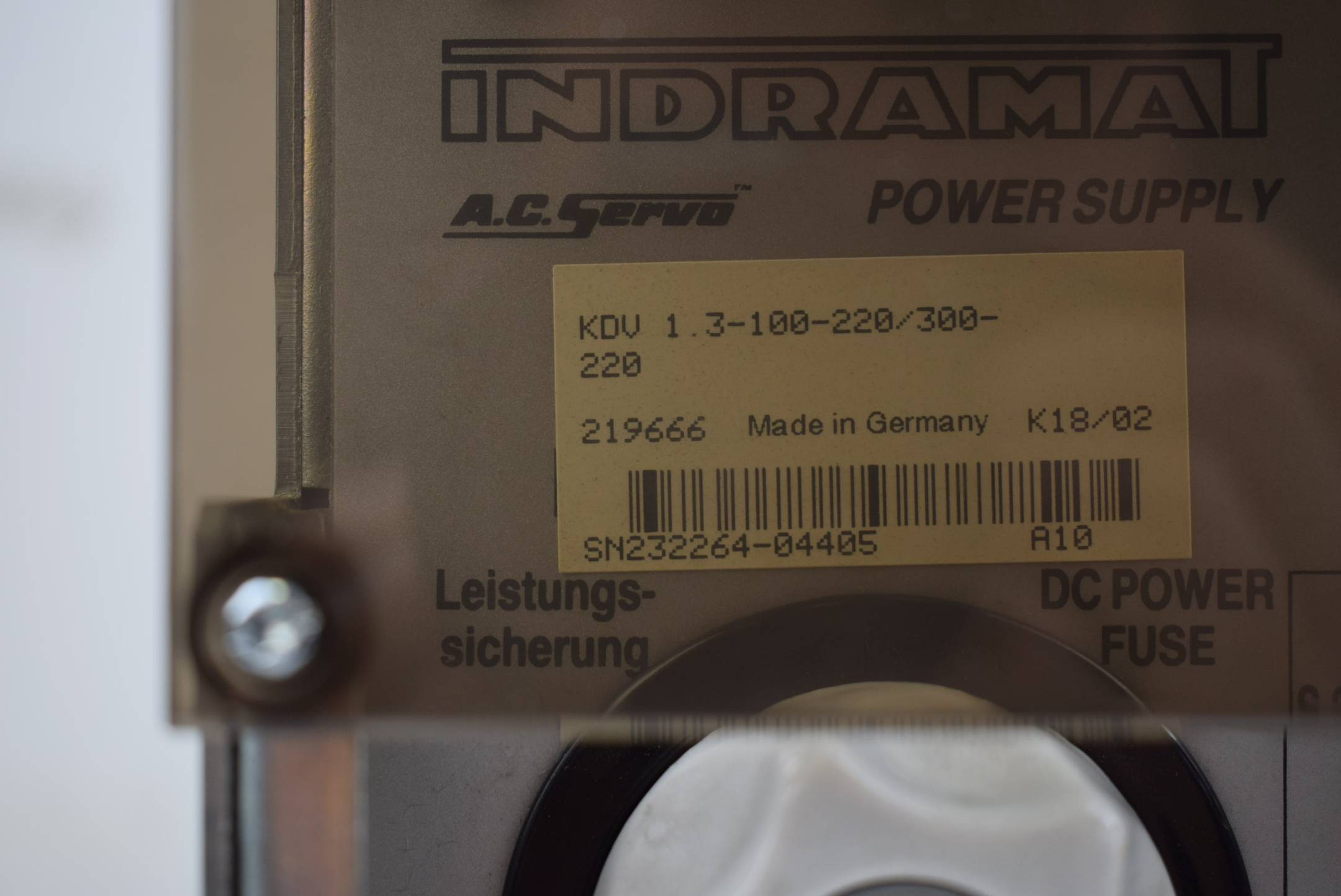 Indramat A.C. Power Supply KDV 1.3-100-220/300-220 ( KDV1.3-100-220/300-220-W1 )
