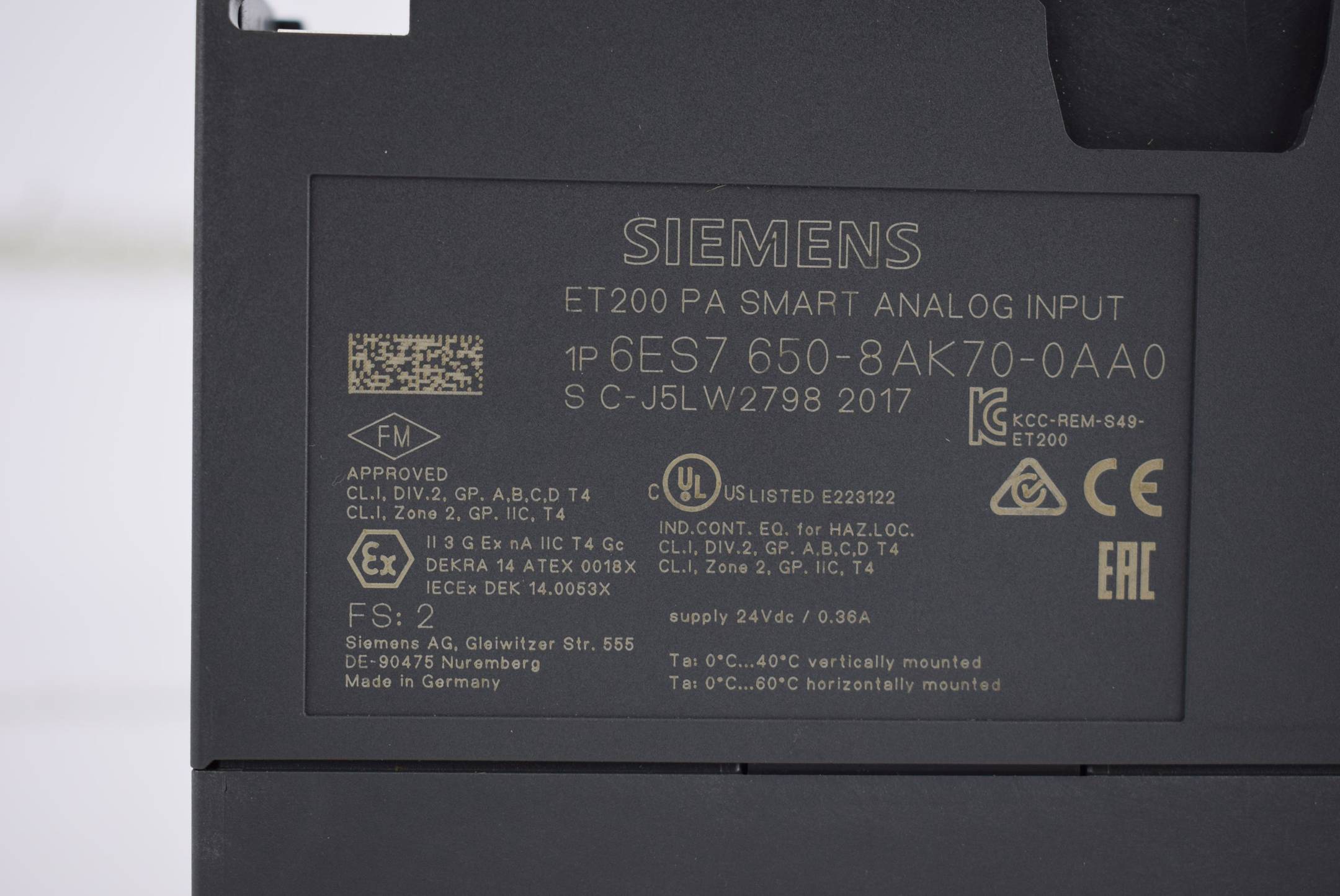Siemens simatic ET200PA Smart 6ES7650-8AK70-0AA0 ( 6ES7 650-8AK70-0AA0 ) E2