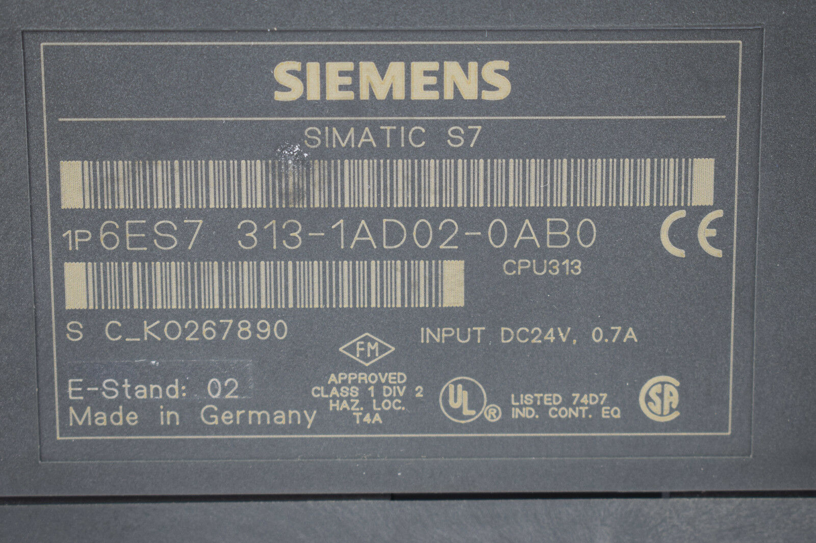 Siemens simatic S5 6ES7 313-1AD02-0AB0 ( 6ES7313-1AD02-0AB0 ) E2