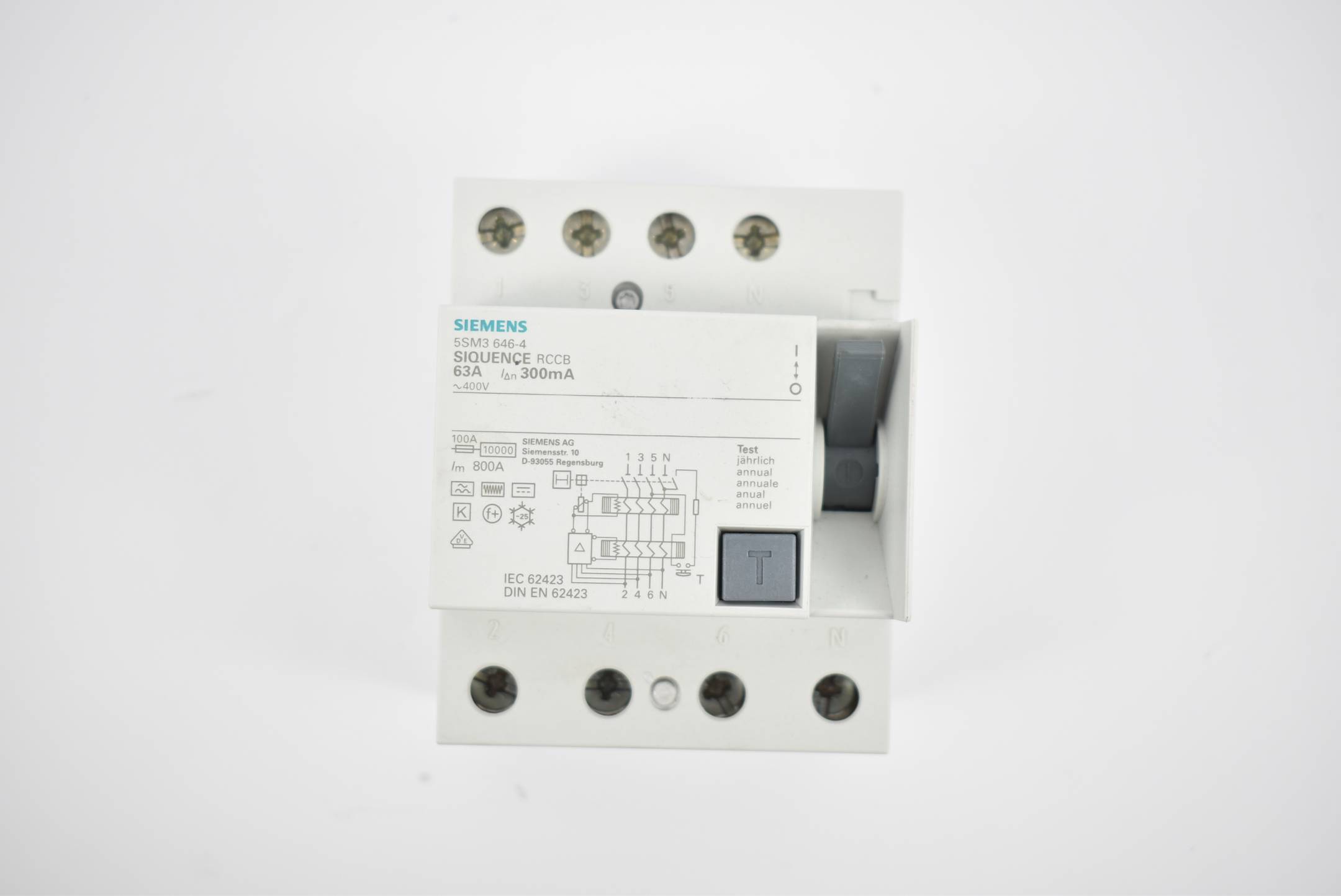 Siemens Siquende FI-Schutzschalter 4-polig Typ B 5SM3646-4 ( 5SM3 646-4 )