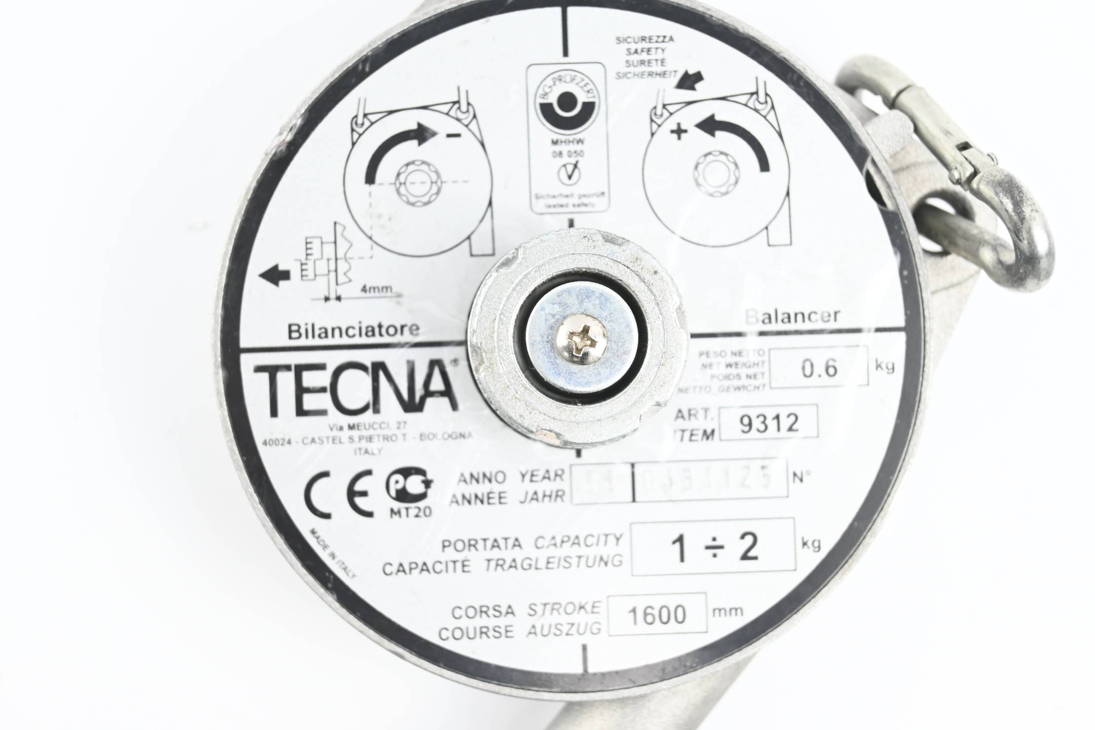 Tecna Federzug 9312 Tragleistung: 1-2kg Seilauszug: 1600mm