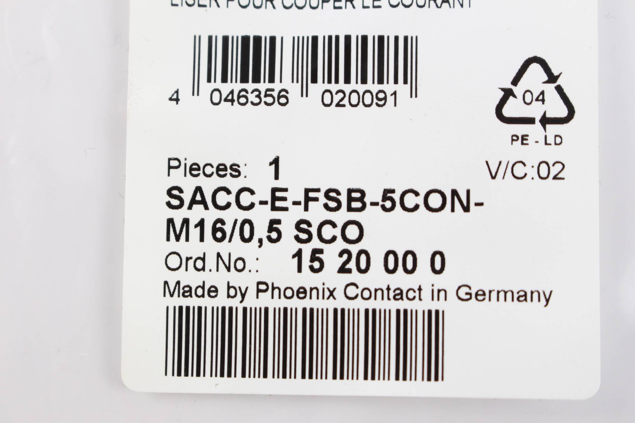 Phoenix Contact Gerätesteckverbinder SACC-E-FSB-5CON-M16/0,5 SCO ( 1520000 )