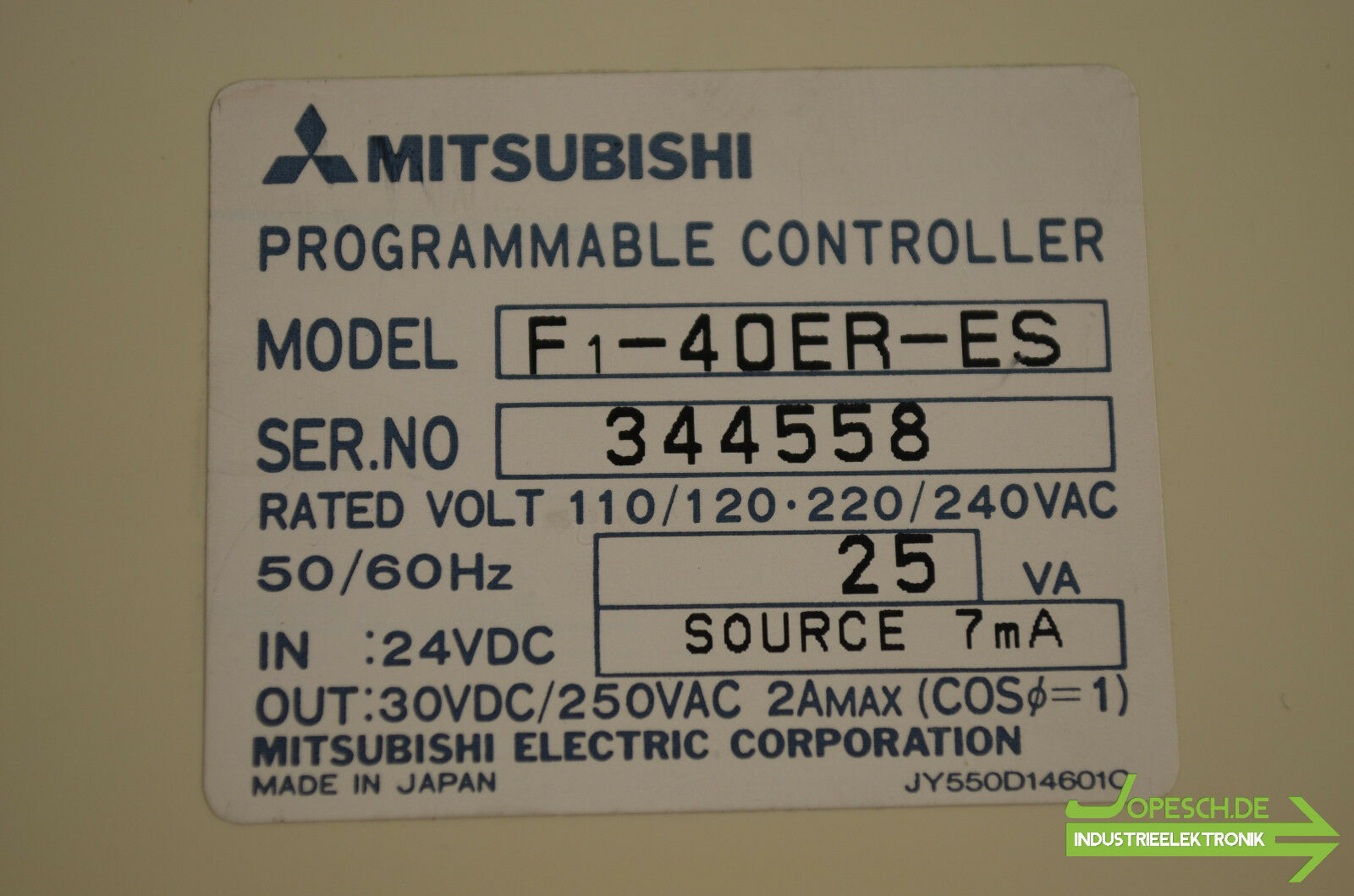 Mitsubishi Melsec Programmable Controller F1-40ER-ES